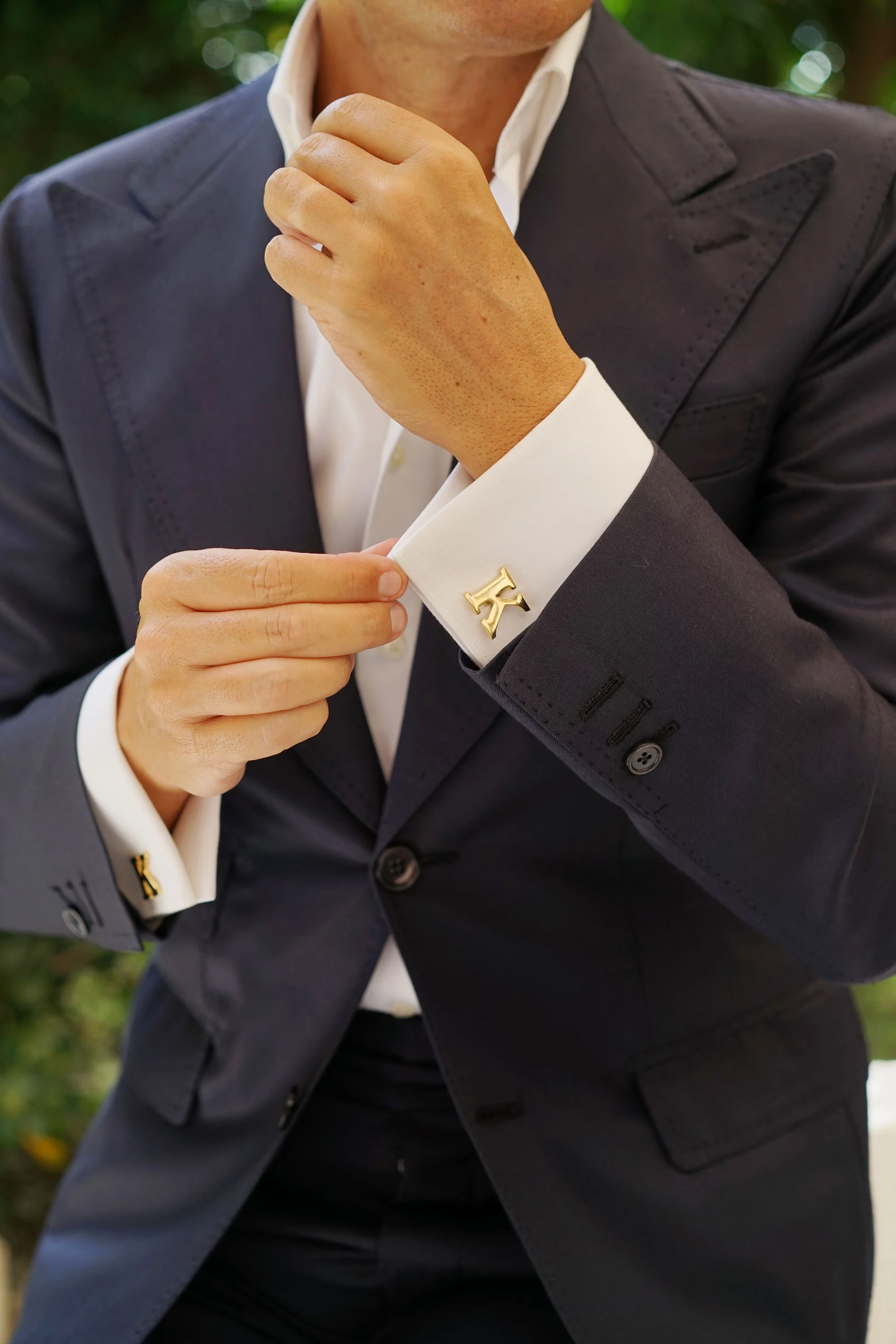 Letter K Gold Cufflinks - Image 6