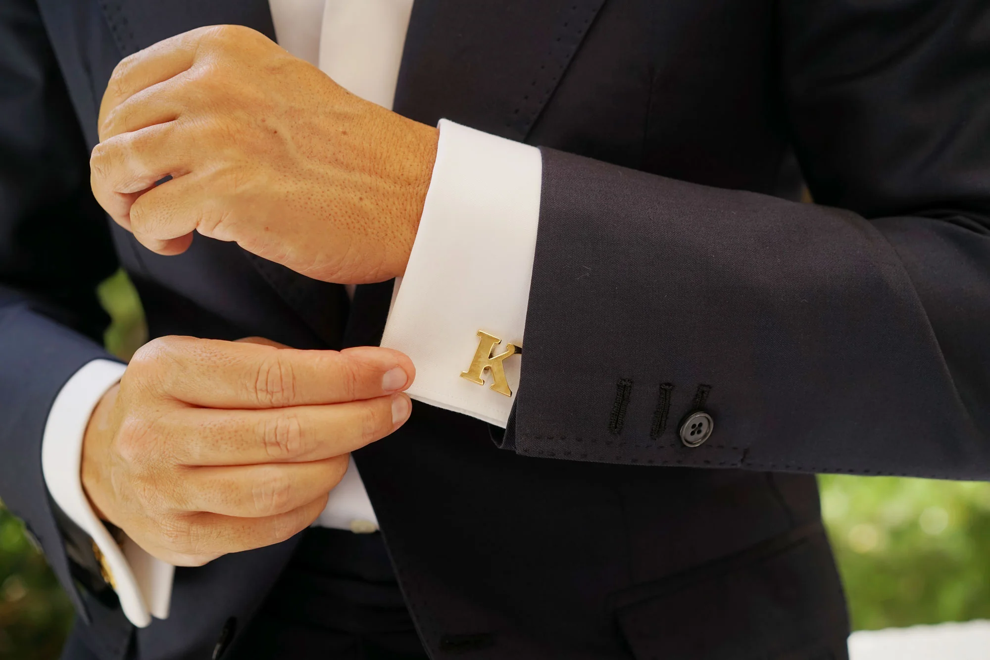 Letter K Gold Cufflinks - Image 7