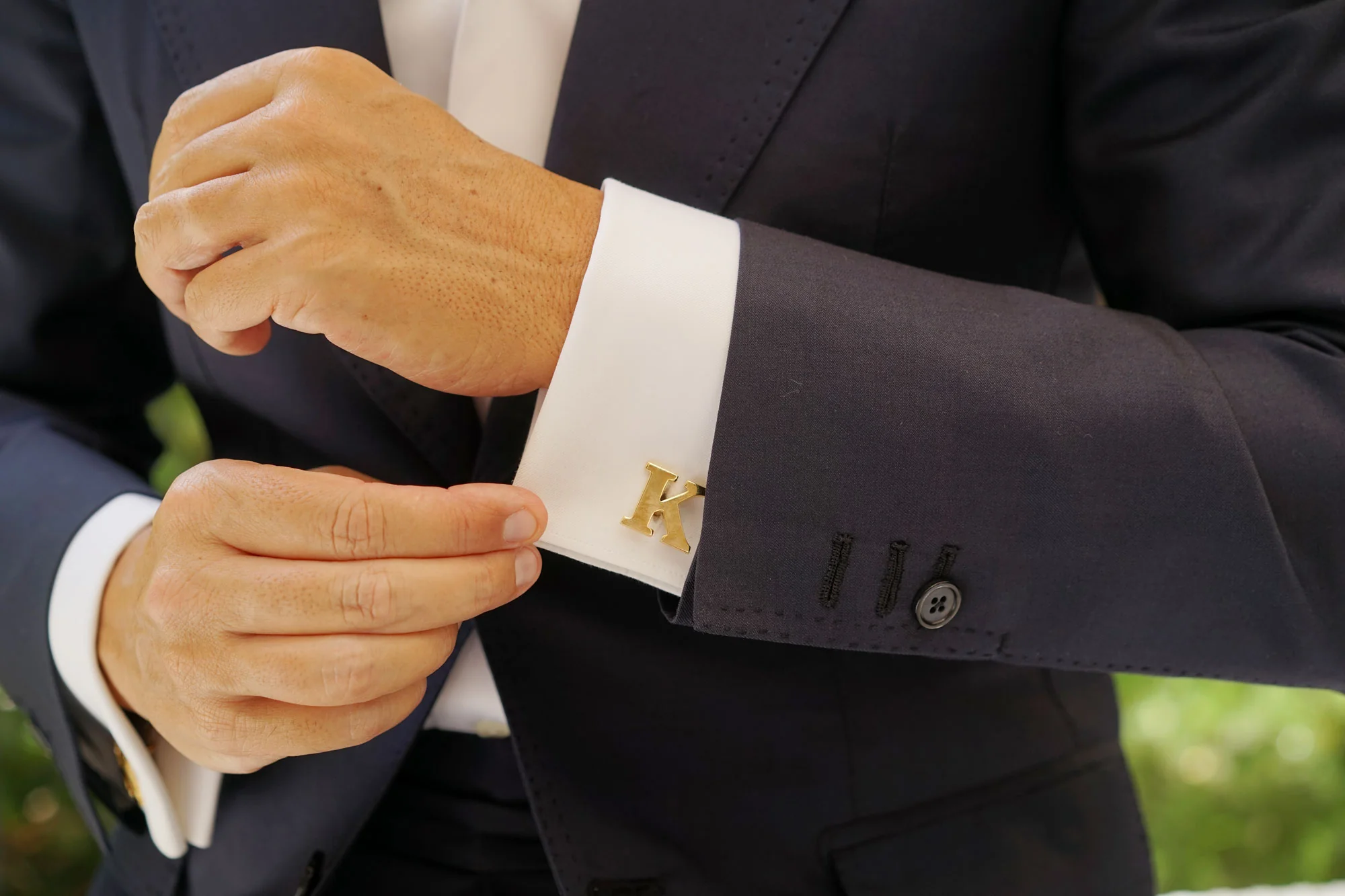Letter K Gold Cufflinks - Image 8