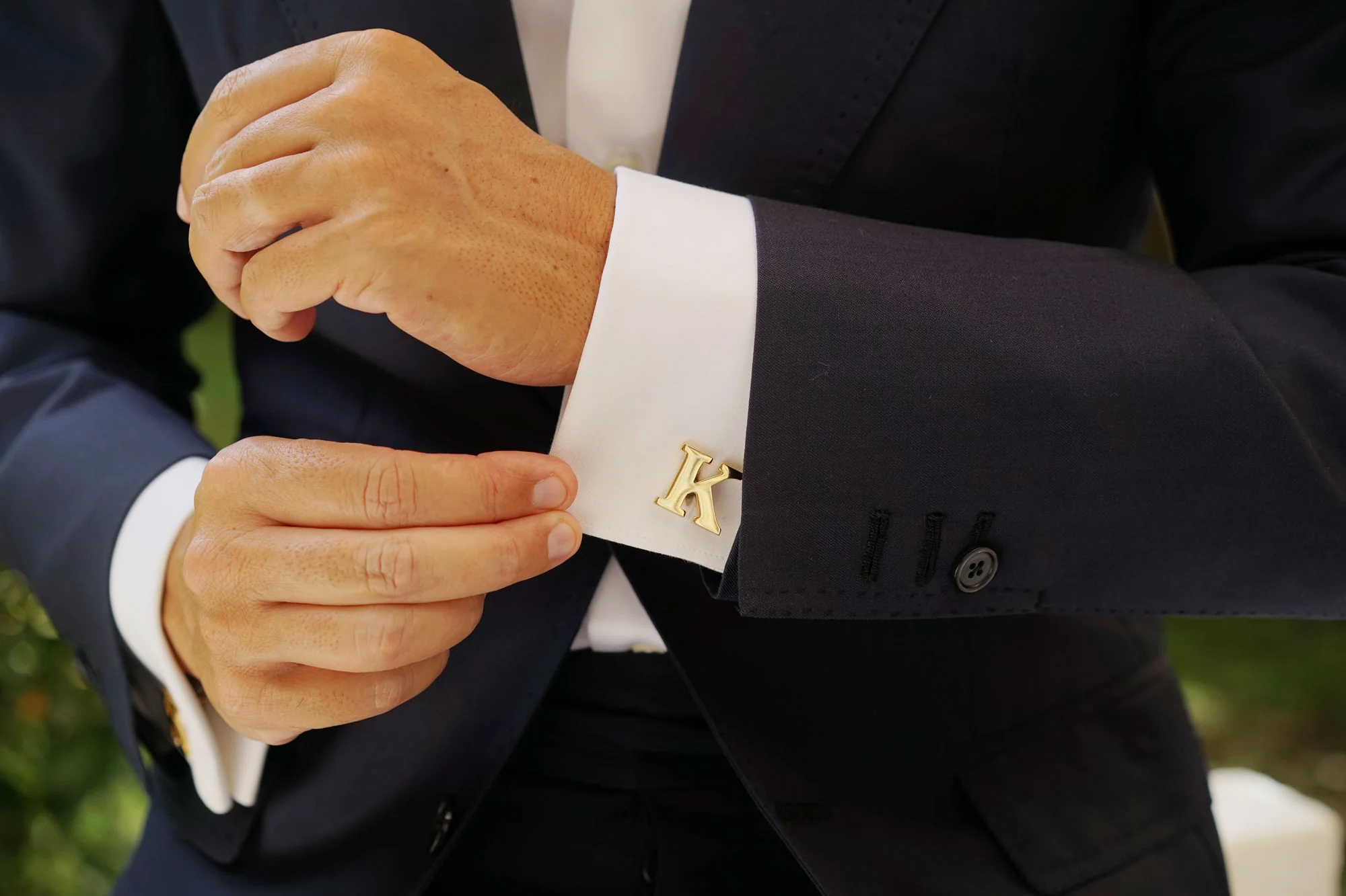 Letter K Gold Cufflinks - Image 9