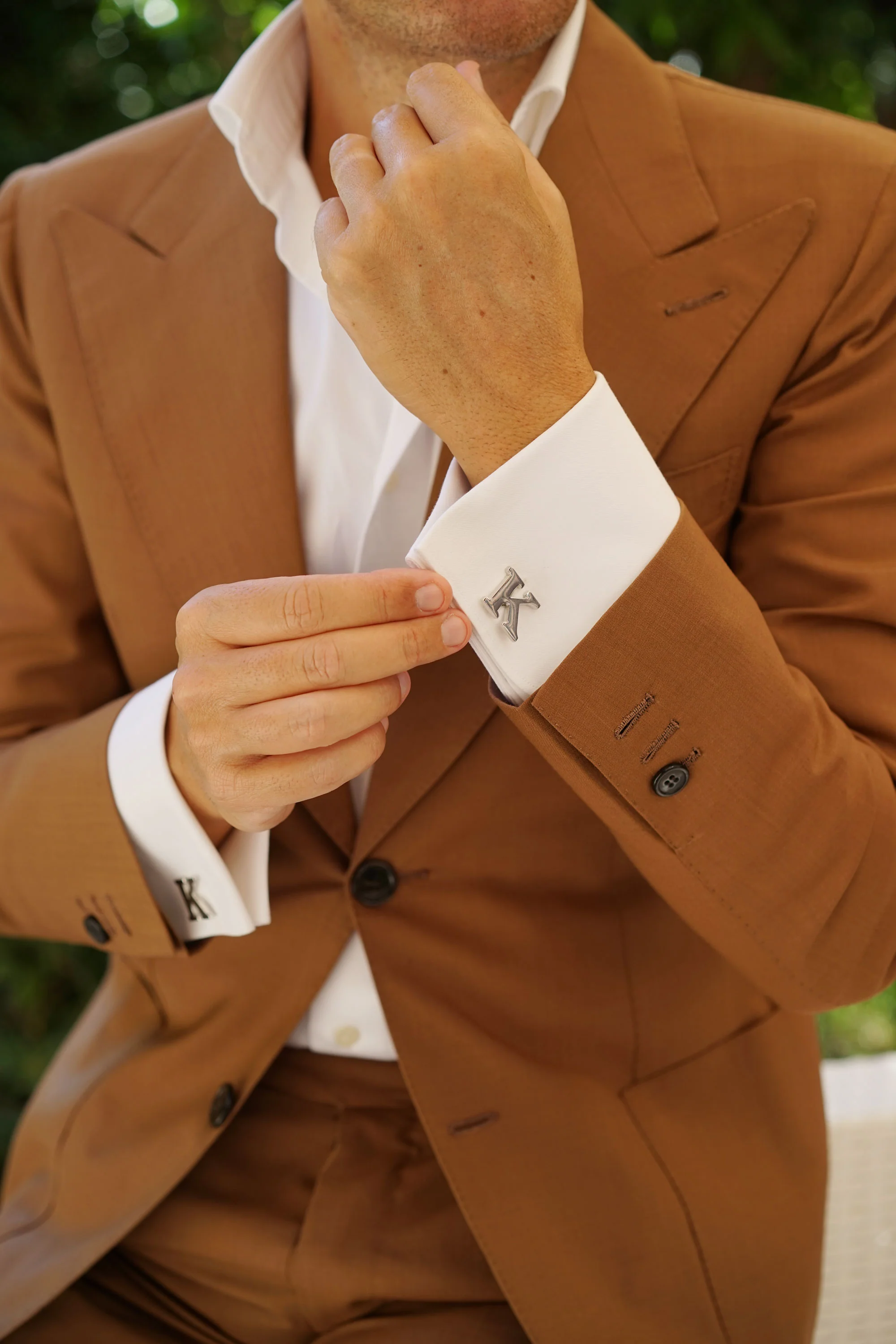 Letter K Silver Cufflinks - Image 10