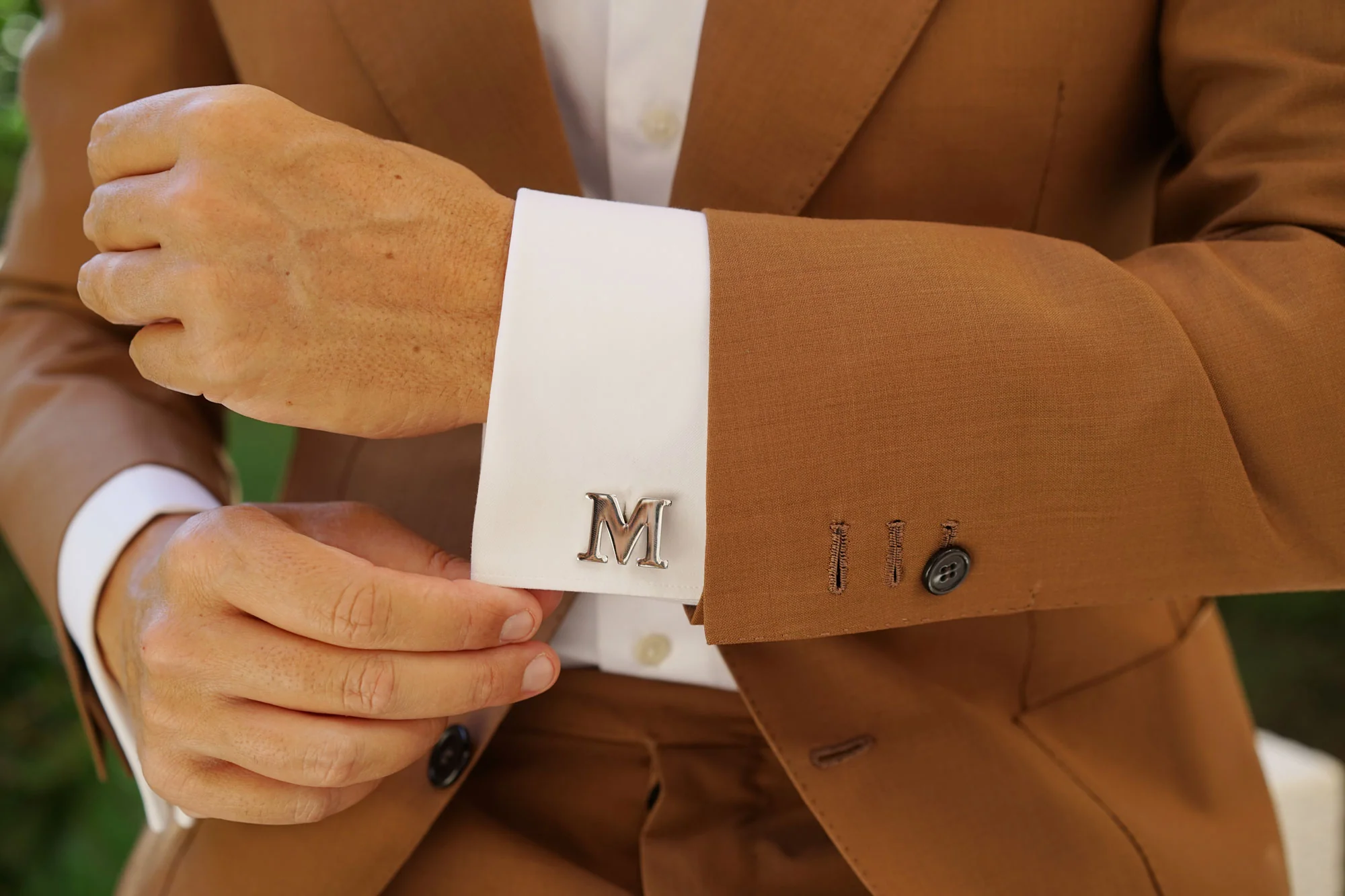 Letter M Silver Cufflinks - Image 9