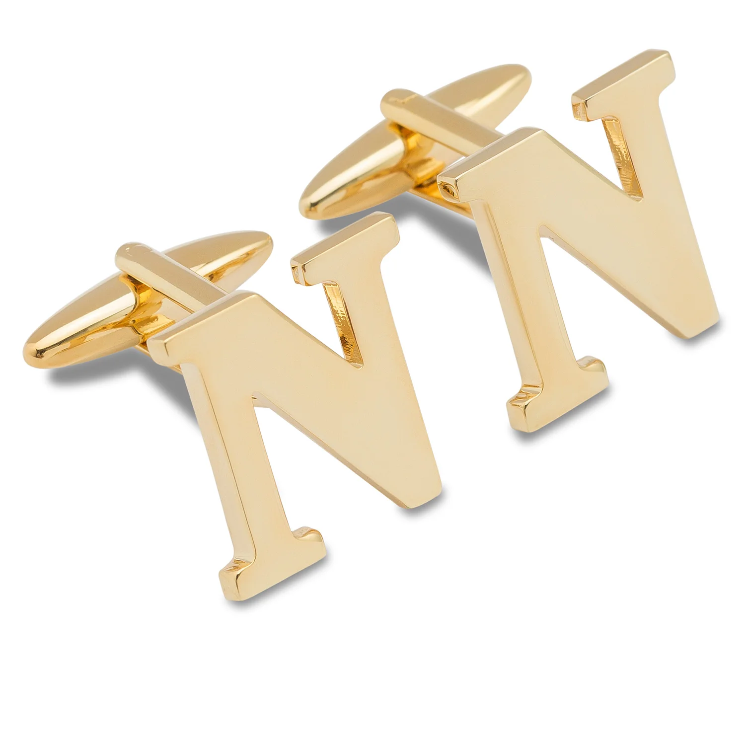 Letter N Gold Cufflinks - Image 2