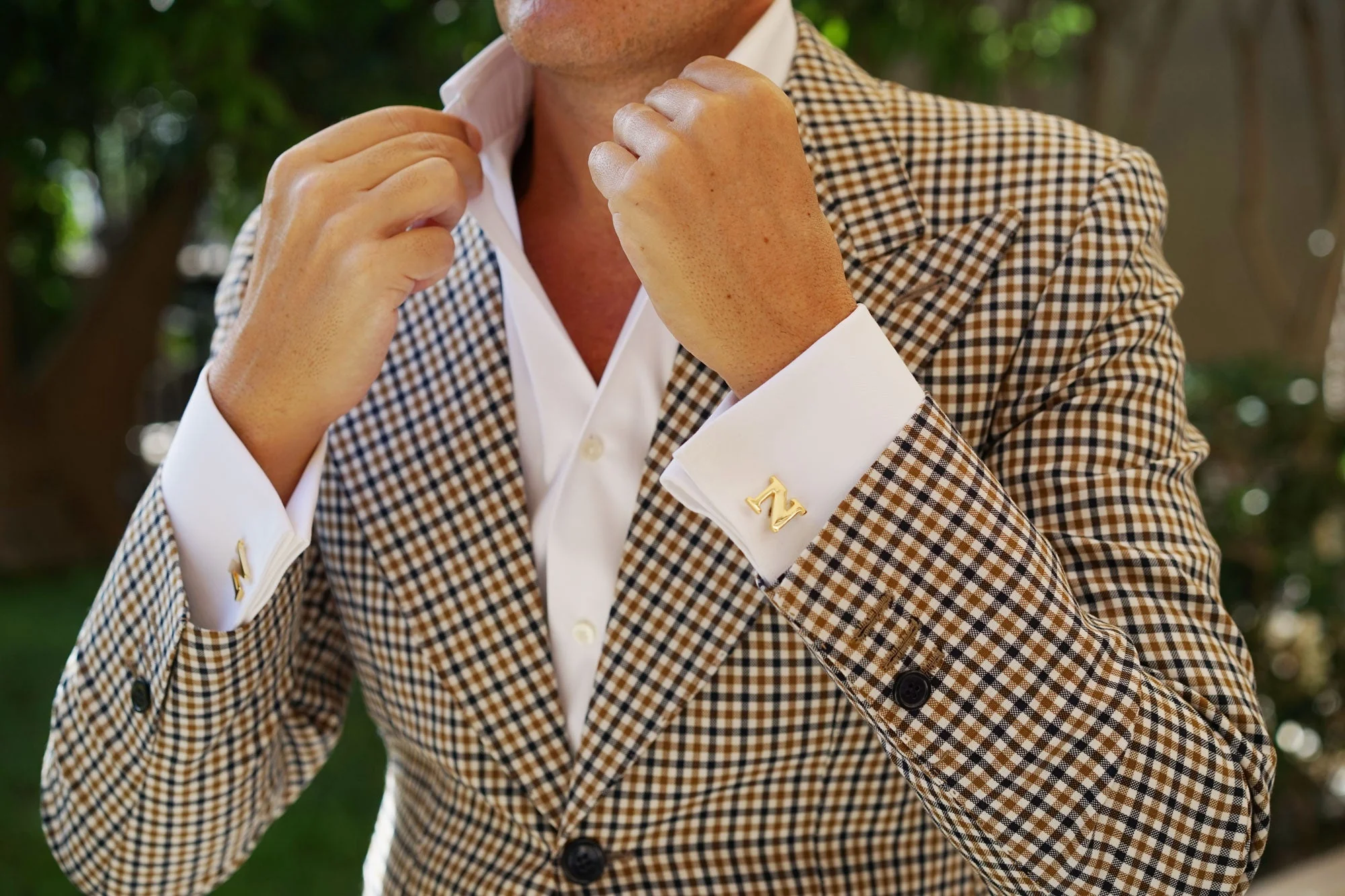 Letter N Gold Cufflinks - Image 3
