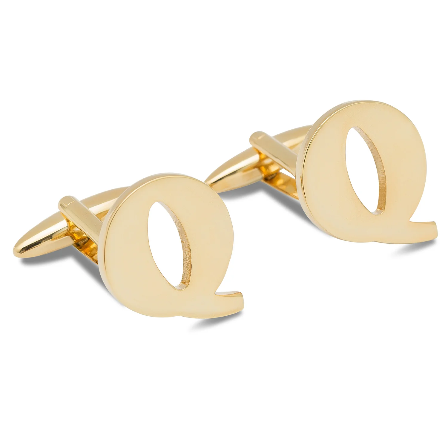 Letter Q Gold Cufflinks - Image 2