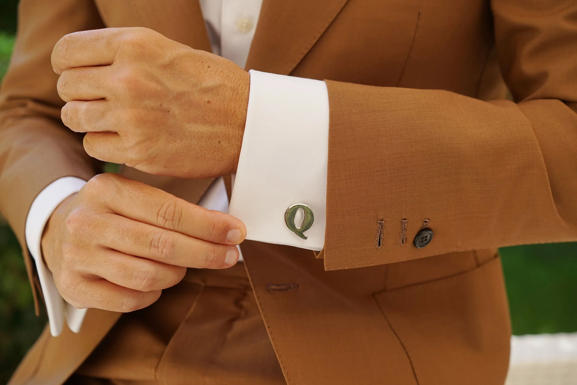 Letter Q Silver Cufflinks - Image 12