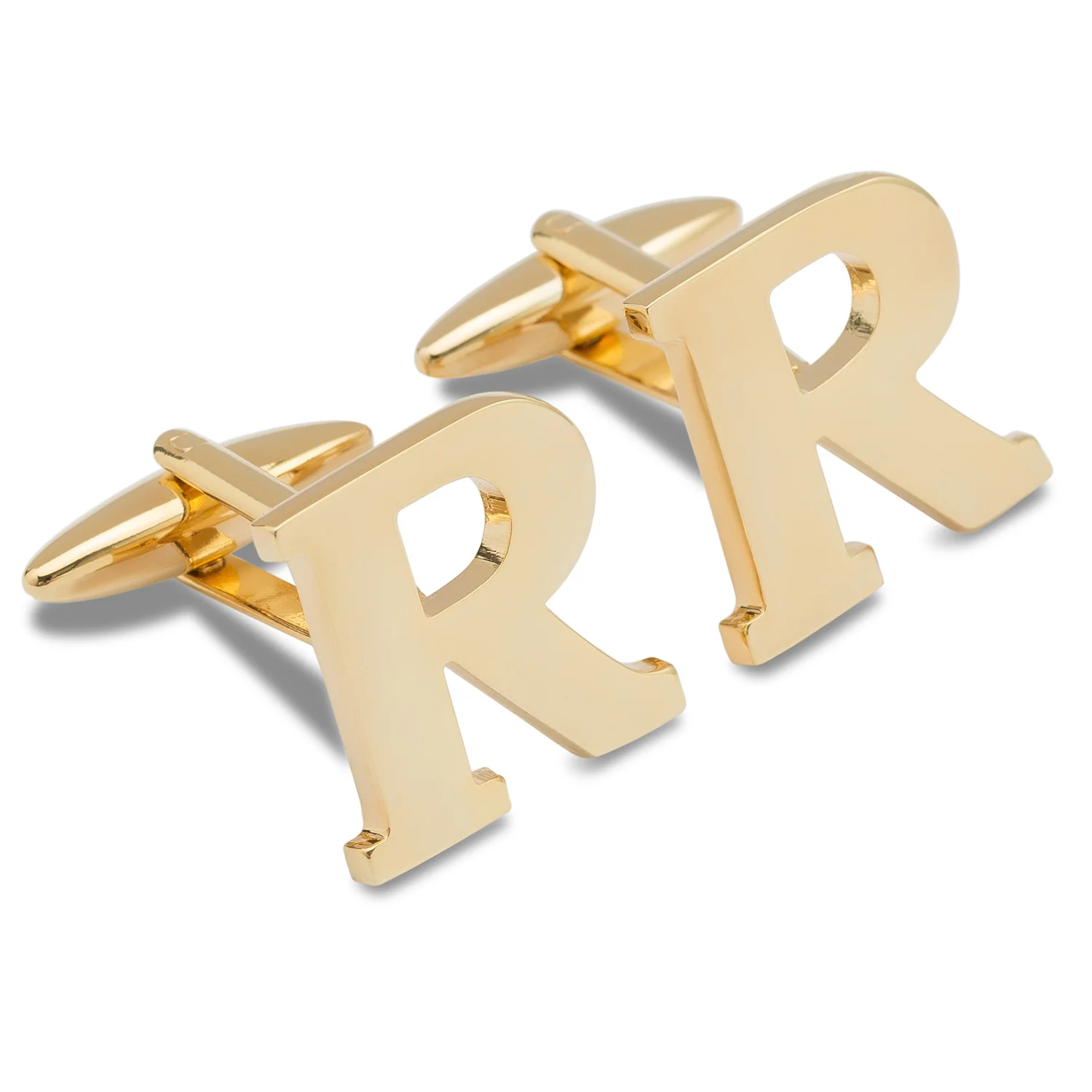 Letter R Gold Cufflinks - Image 2