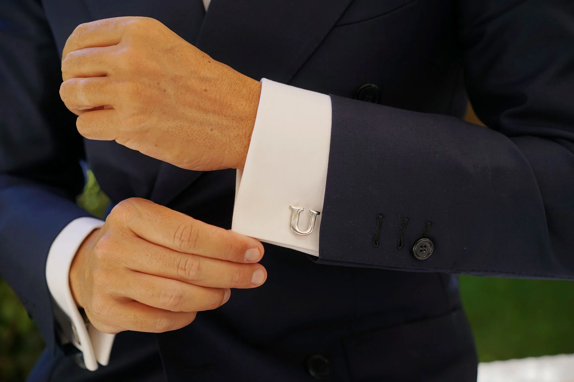 Letter U Silver Cufflinks - Image 11