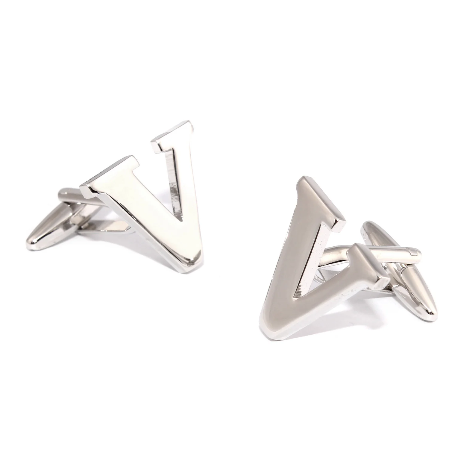 Letter V Silver Cufflinks - Image 3