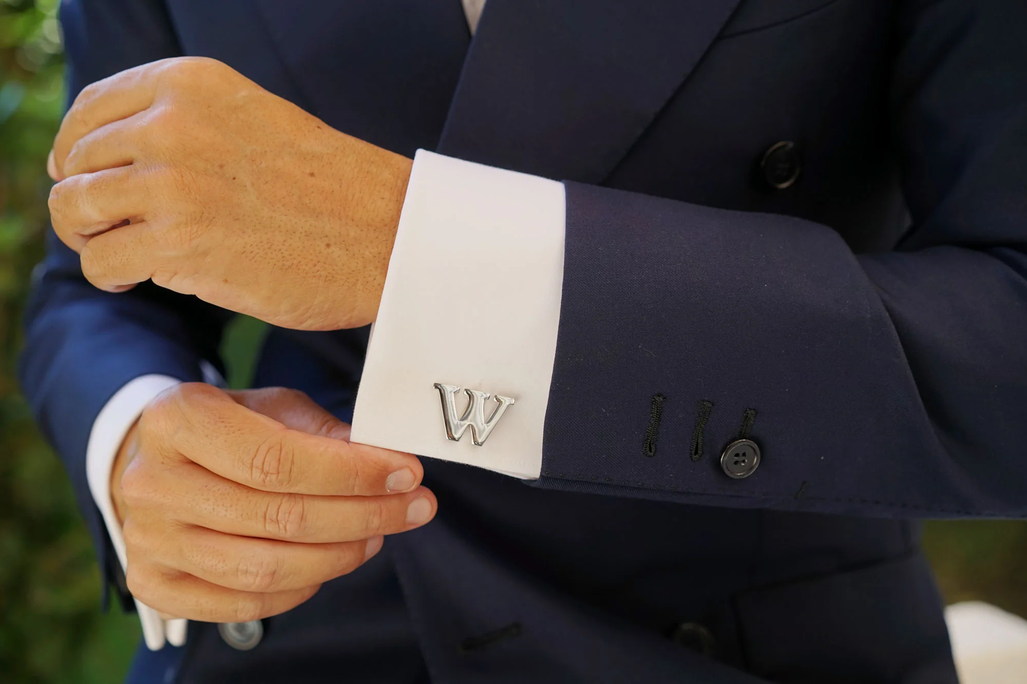 Letter W Silver Cufflinks - Image 12