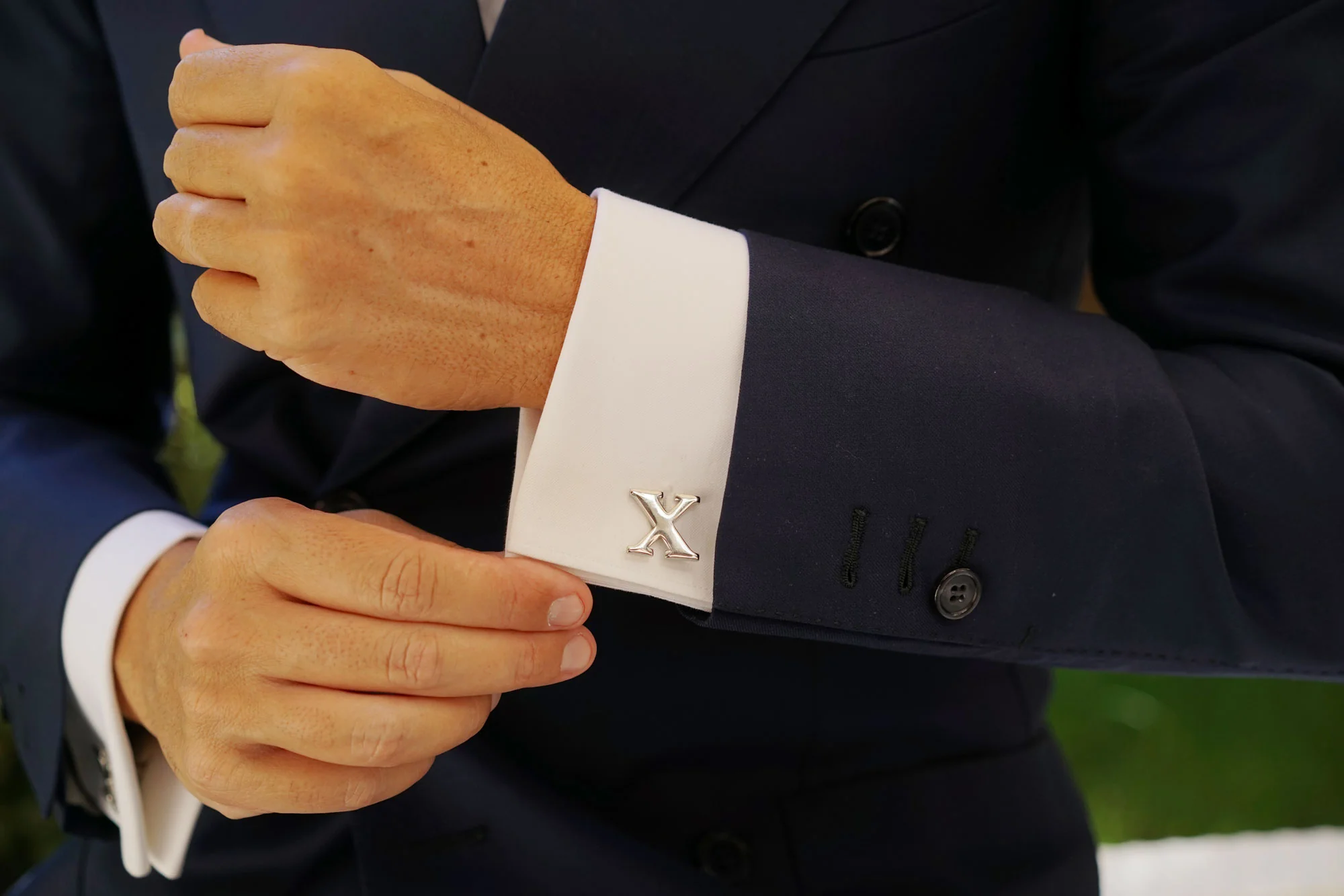 Letter X Silver Cufflinks - Image 11
