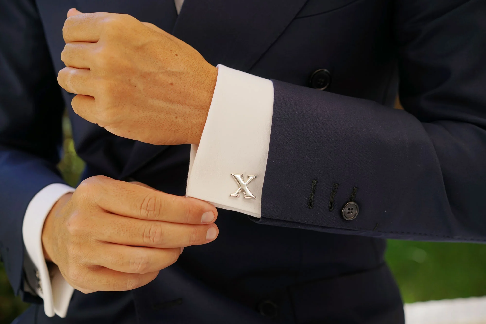 Letter X Silver Cufflinks - Image 12
