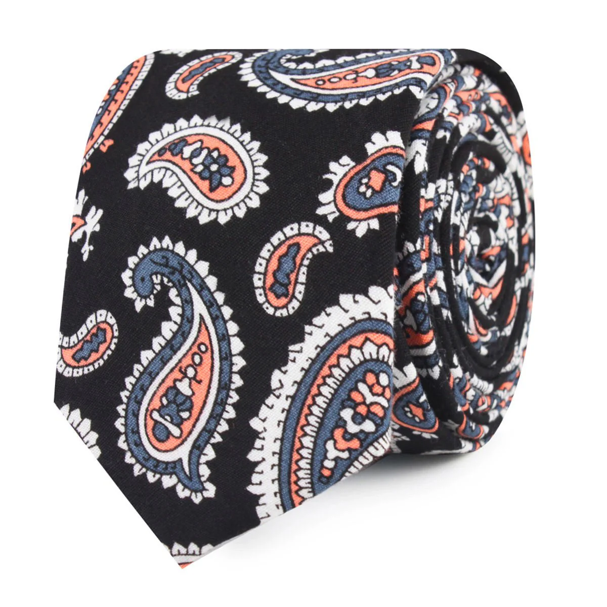 Levanzo Coral Paisley Skinny Tie - Image 2
