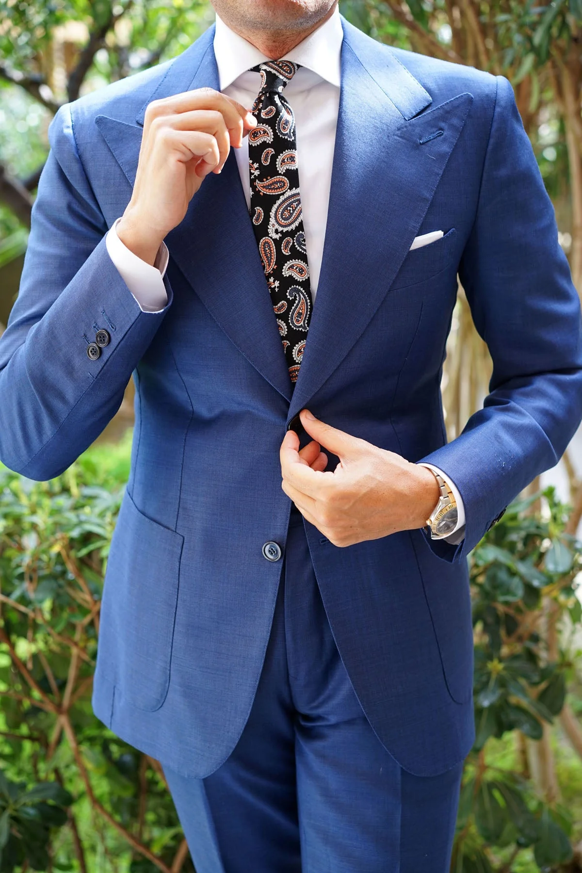 Levanzo Coral Paisley Skinny Tie - Image 7