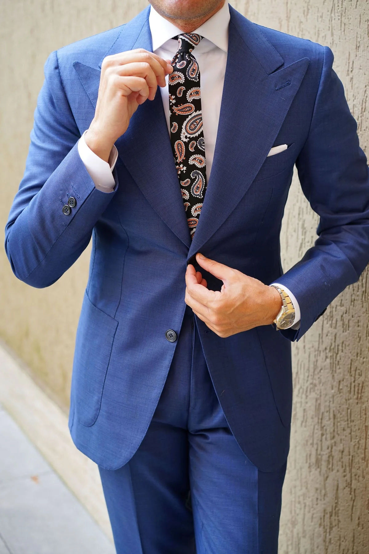 Levanzo Coral Paisley Skinny Tie - Image 8