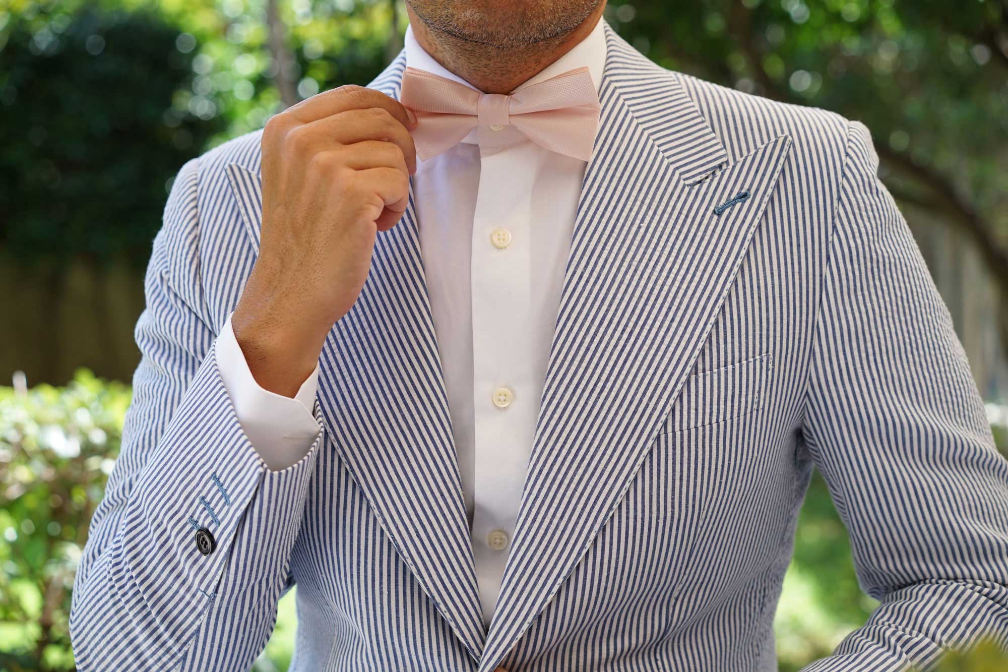 Liege Blush Pink Diamond Bow Tie - Image 6