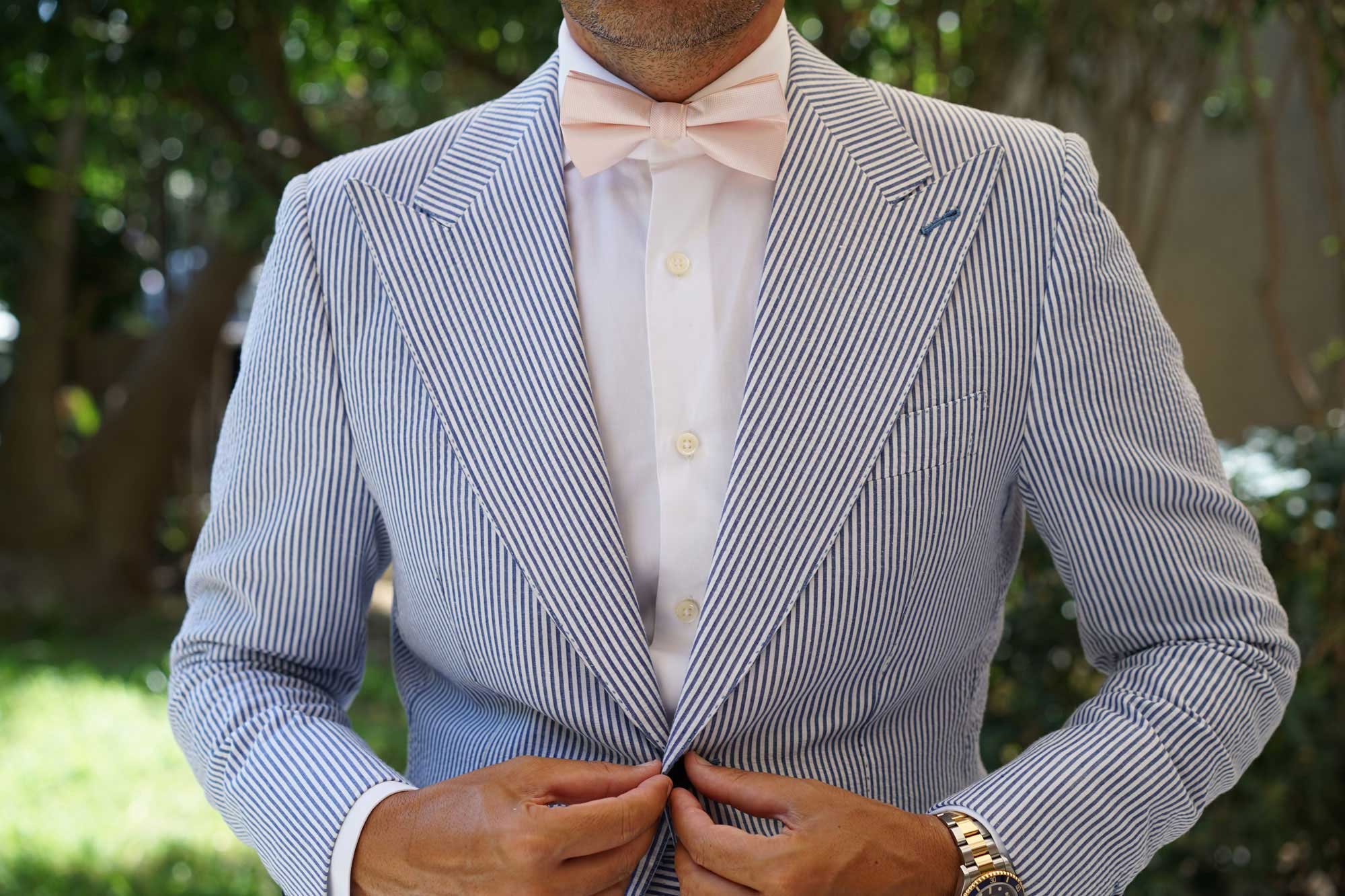 Liege Blush Pink Diamond Bow Tie - Image 8