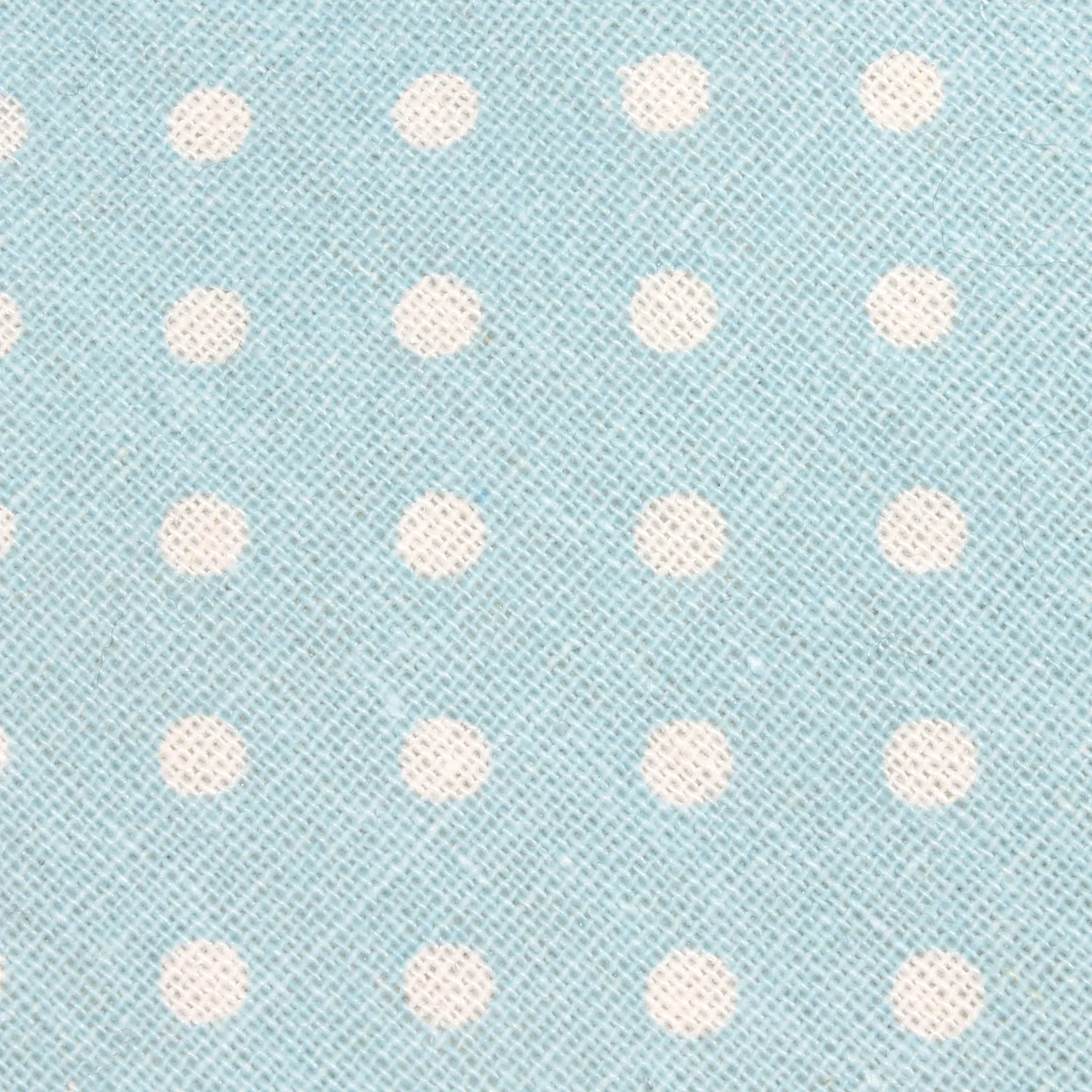 Light Blue Linen Polka Dot Skinny Tie - Image 5