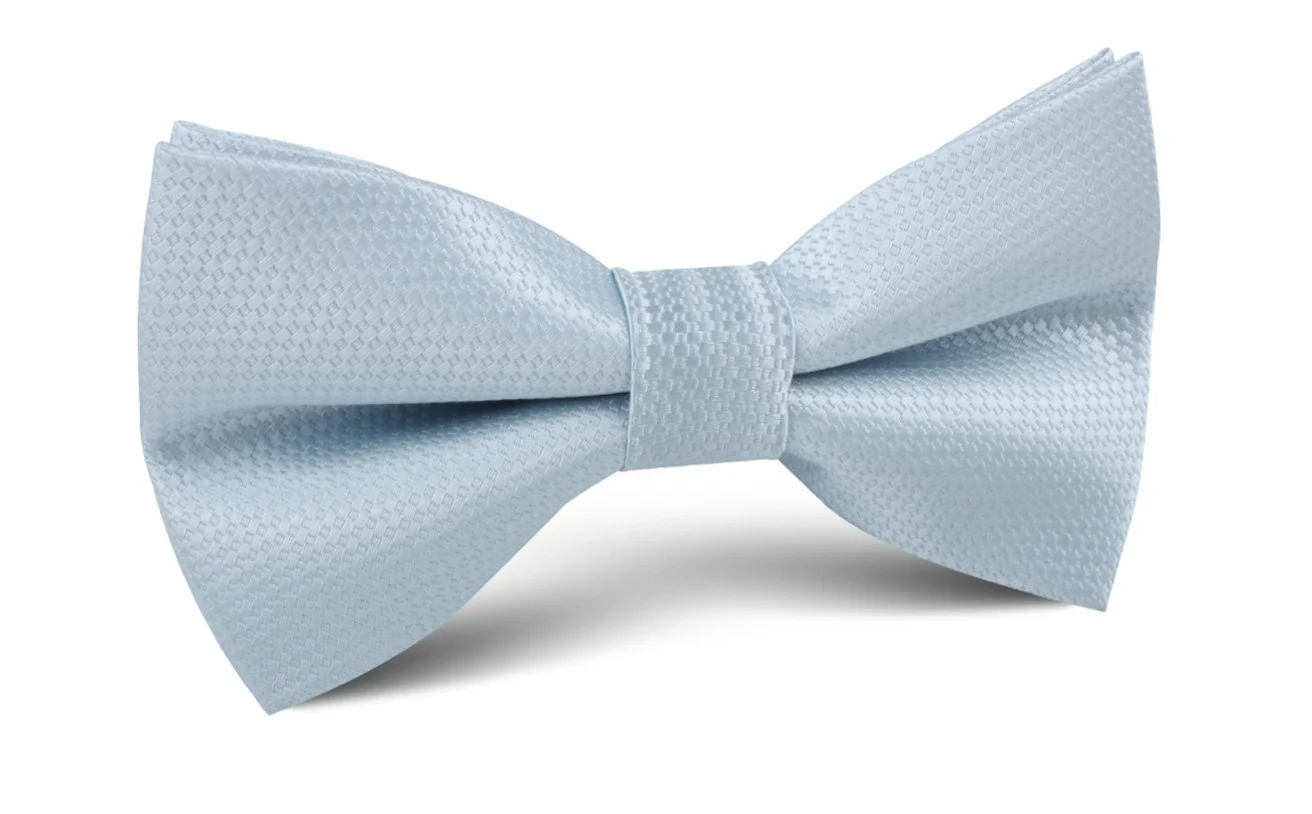 Light Blue Mist Basket Weave Bow Tie
