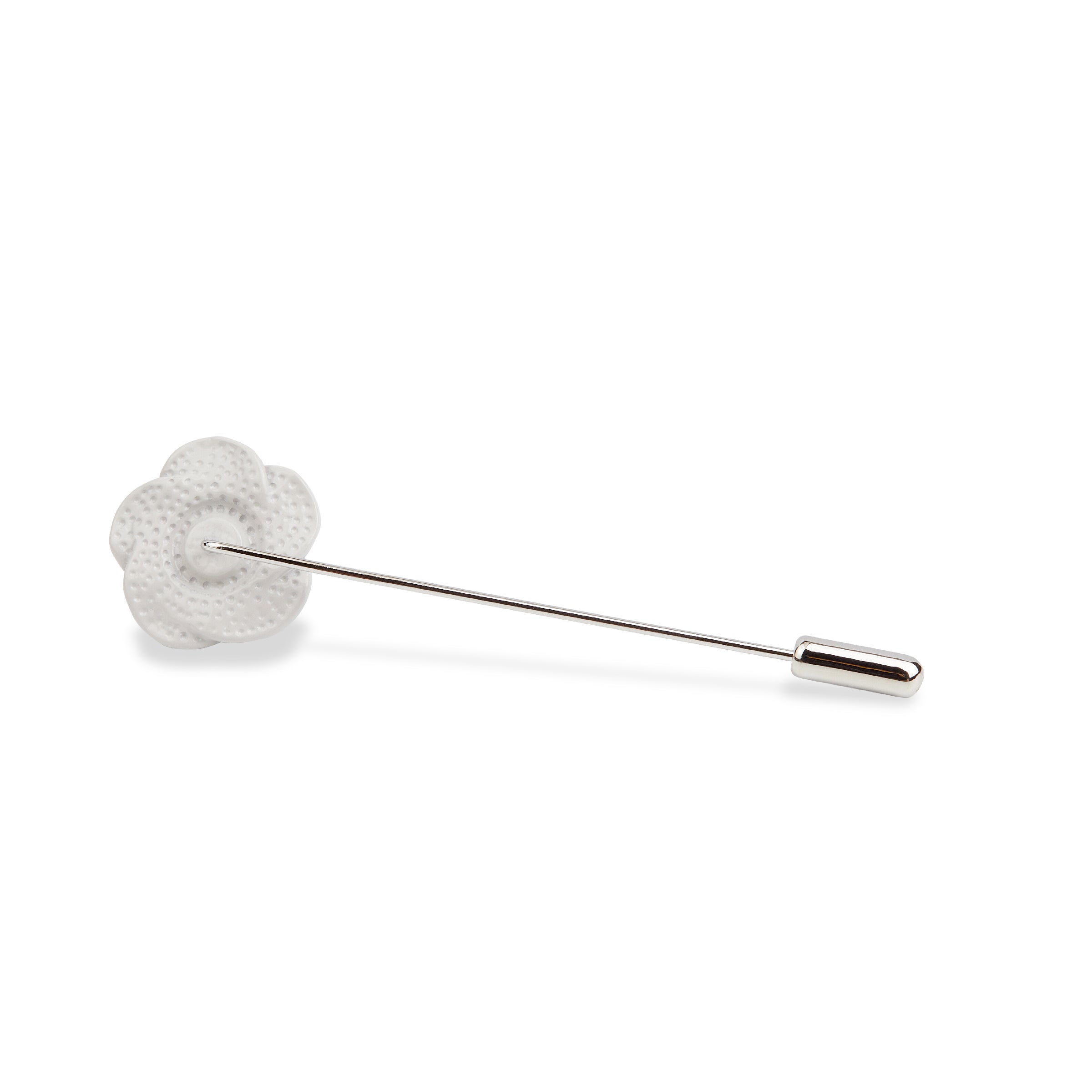 Light Grey Rose Metal Lapel Pin - Image 2