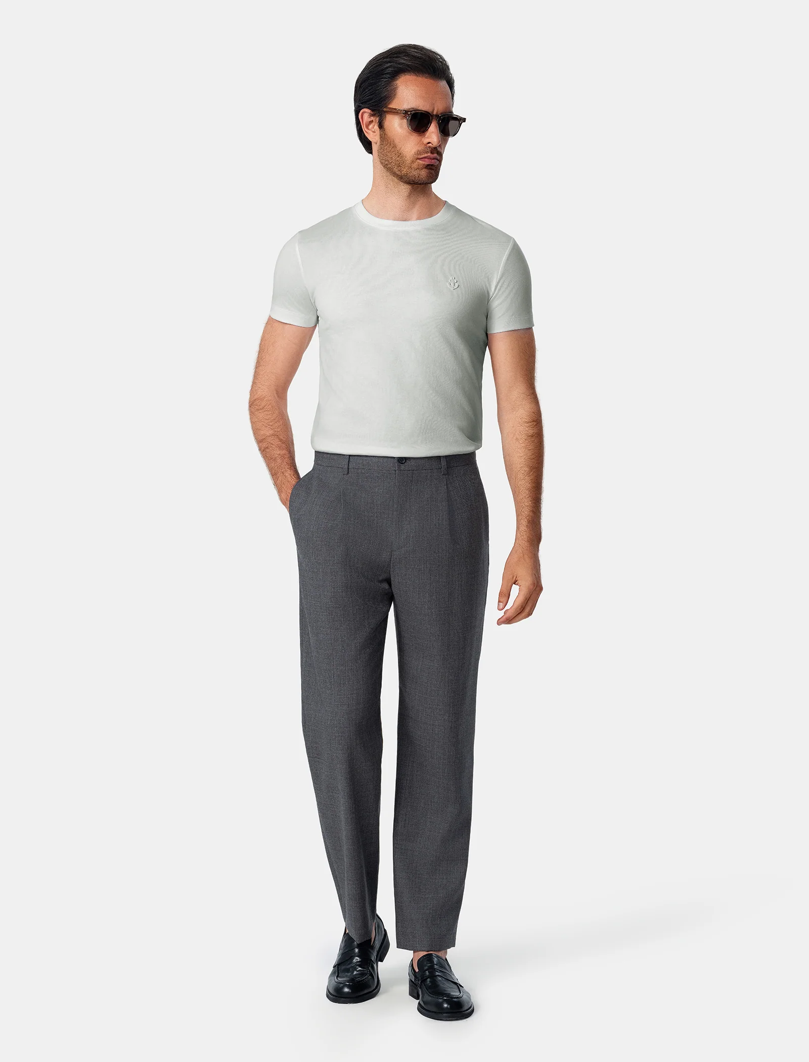 Light Grey Slim Fit T-Shirt - Image 2