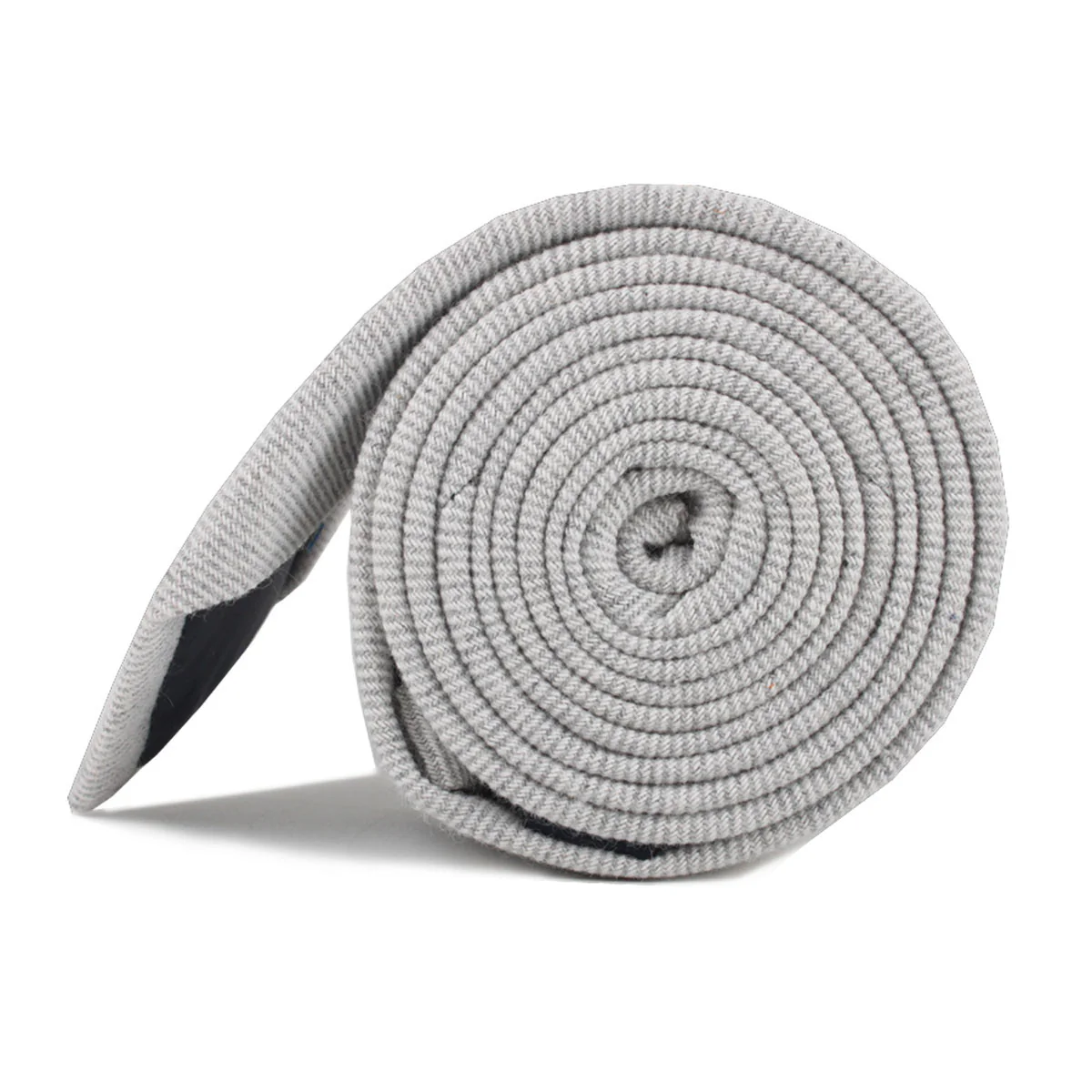 Light Grey Twill Stripe Linen Skinny Tie - Image 3