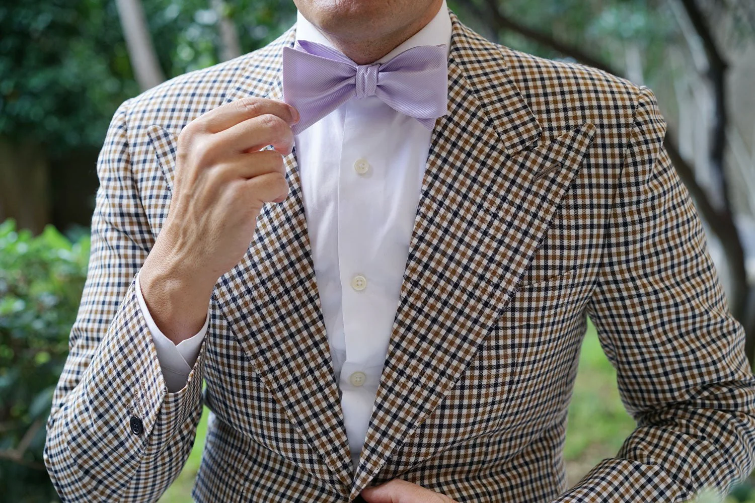 Light Lavender Twill Self Bow Tie - Image 10