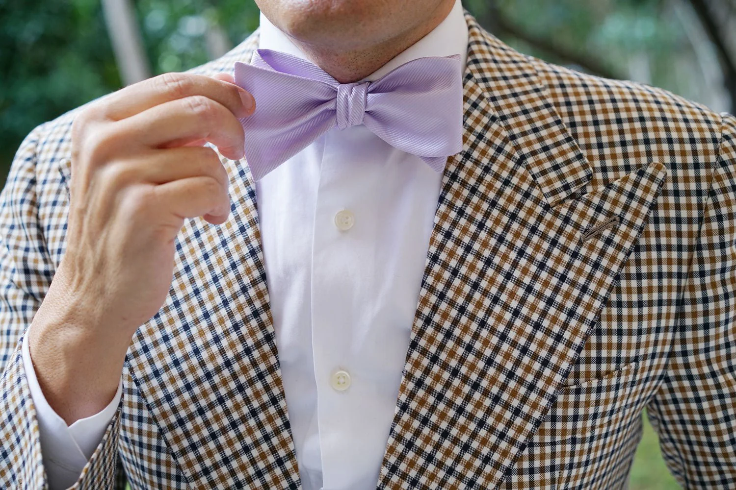 Light Lavender Twill Self Bow Tie - Image 11