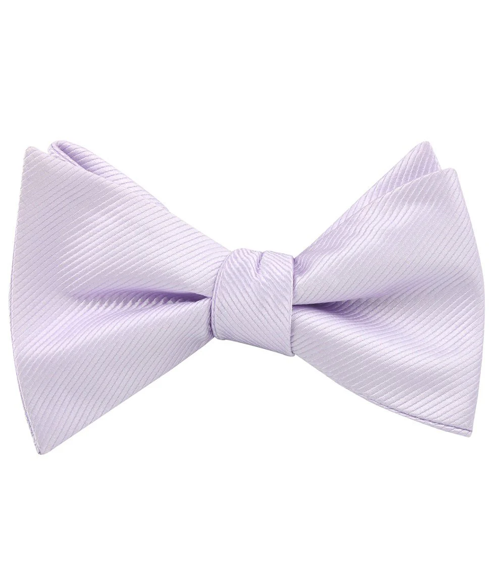 Light Lavender Twill Self Bow Tie - Image 2