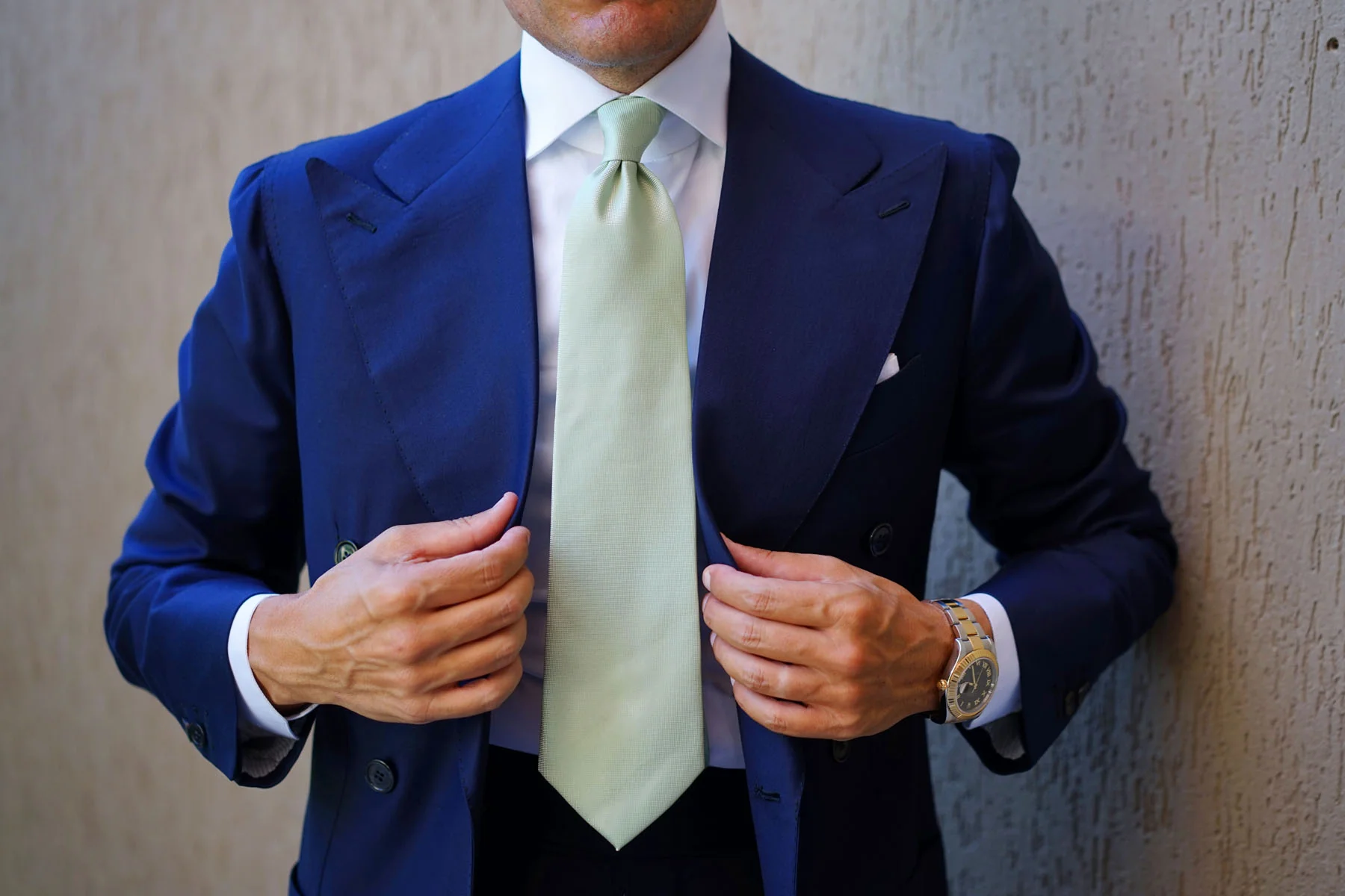 Light Mint Pistachio Green Necktie - Image 8