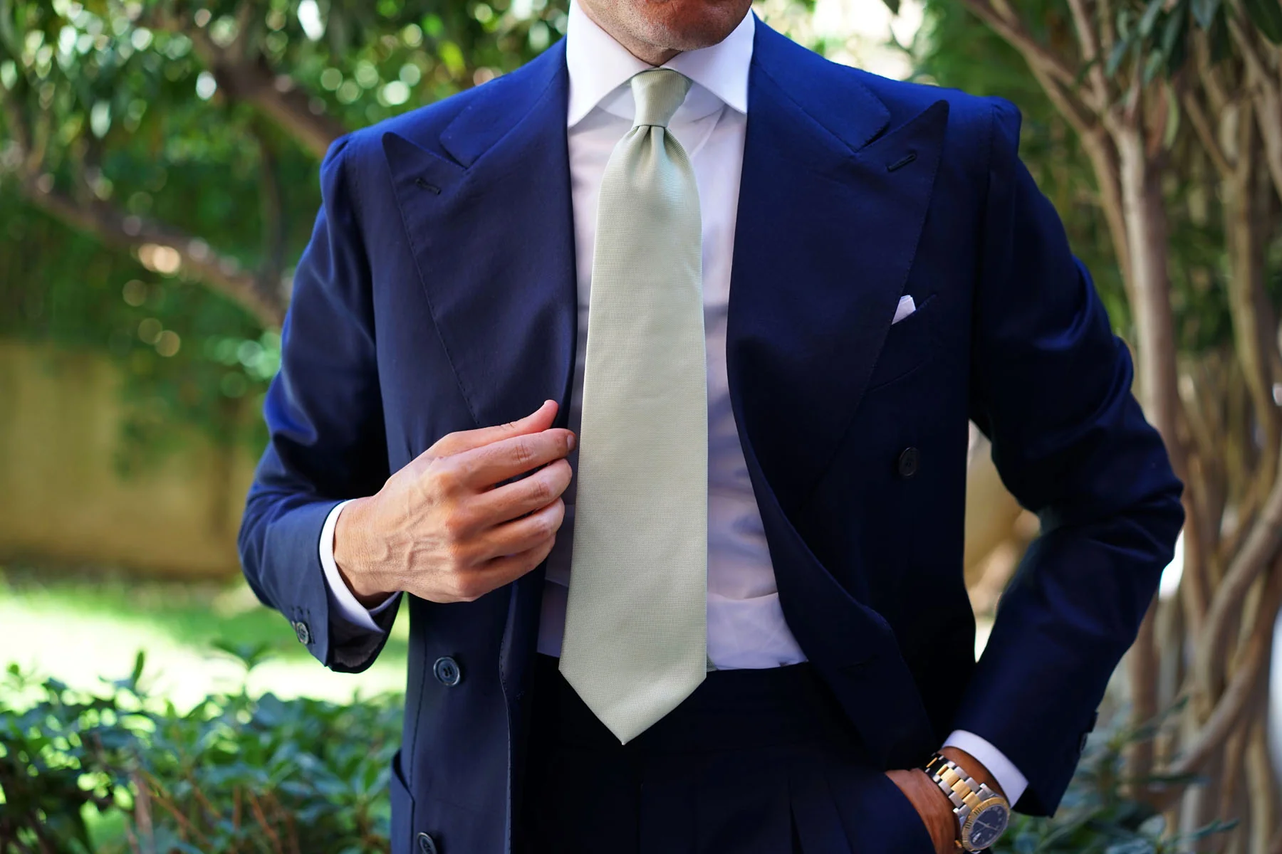 Light Mint Pistachio Green Necktie - Image 9