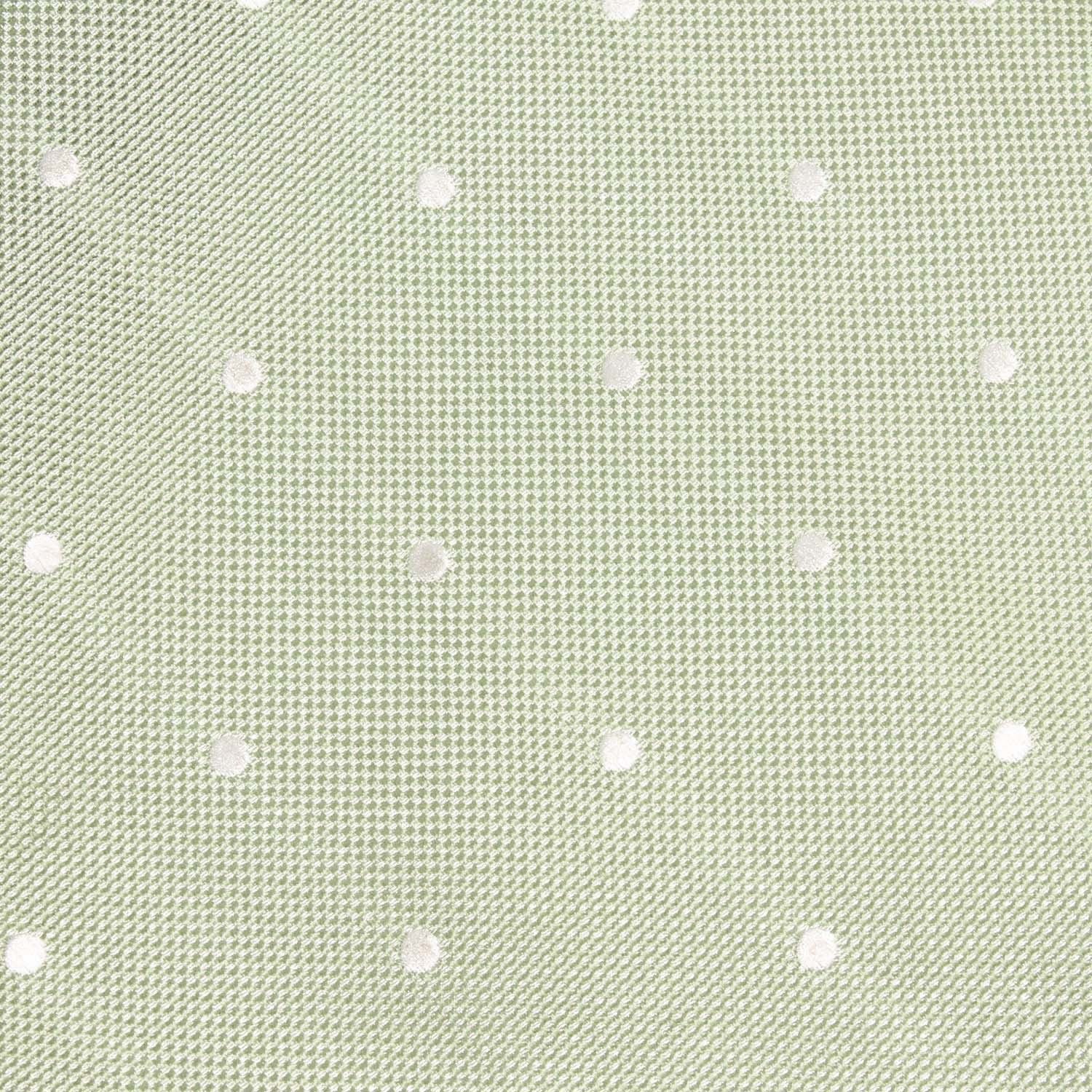 Light Mint Pistachio Green with White Polka Dots Self Tie Diamond Tip Bow Tie - Image 5