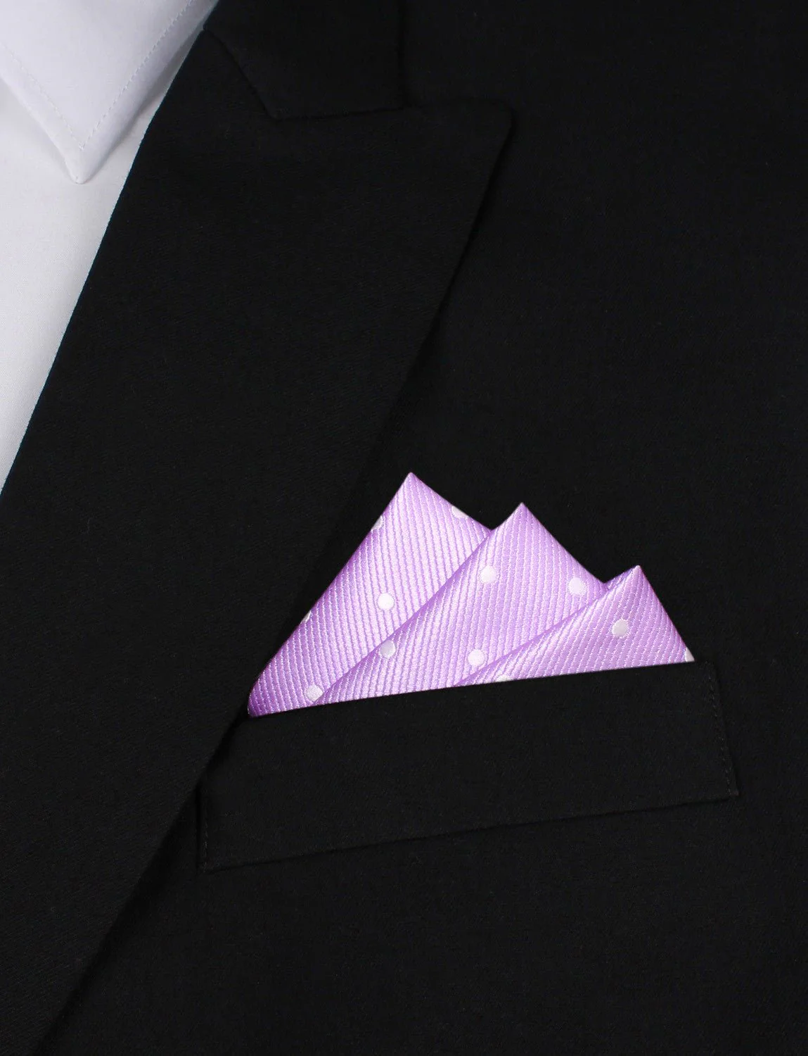 Light Purple with White Polka Dots Pocket Square - Image 3
