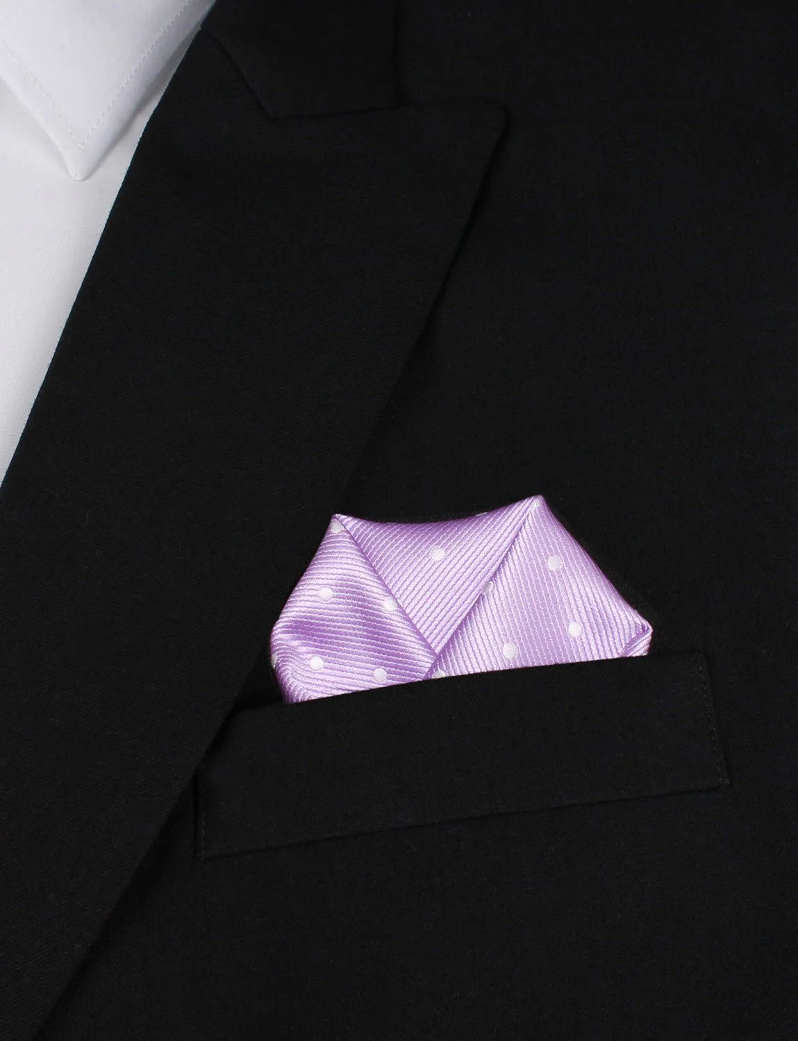 Light Purple with White Polka Dots Pocket Square - Image 4