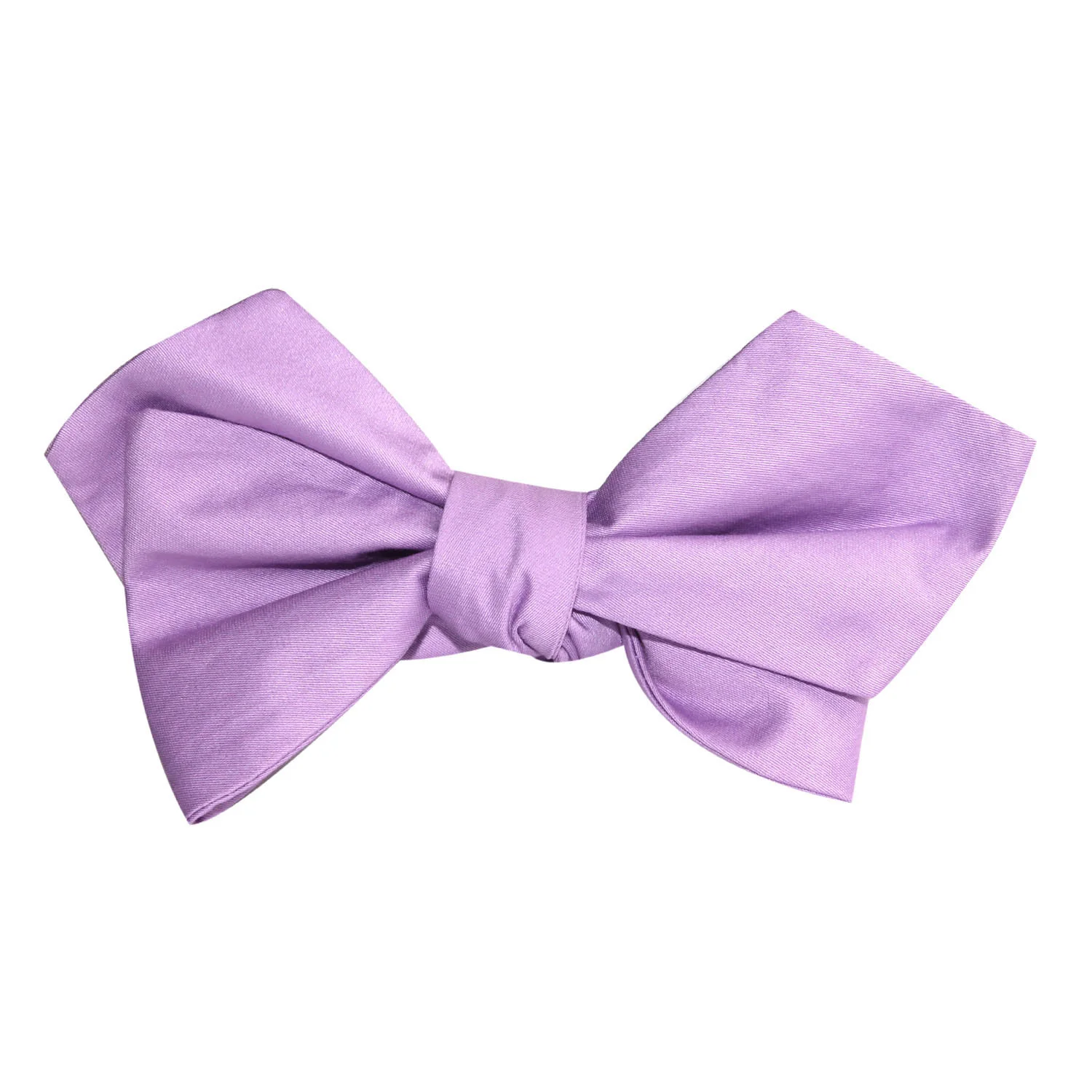 Lilac Purple Cotton Self Tie Diamond Tip Bow Tie - Image 3