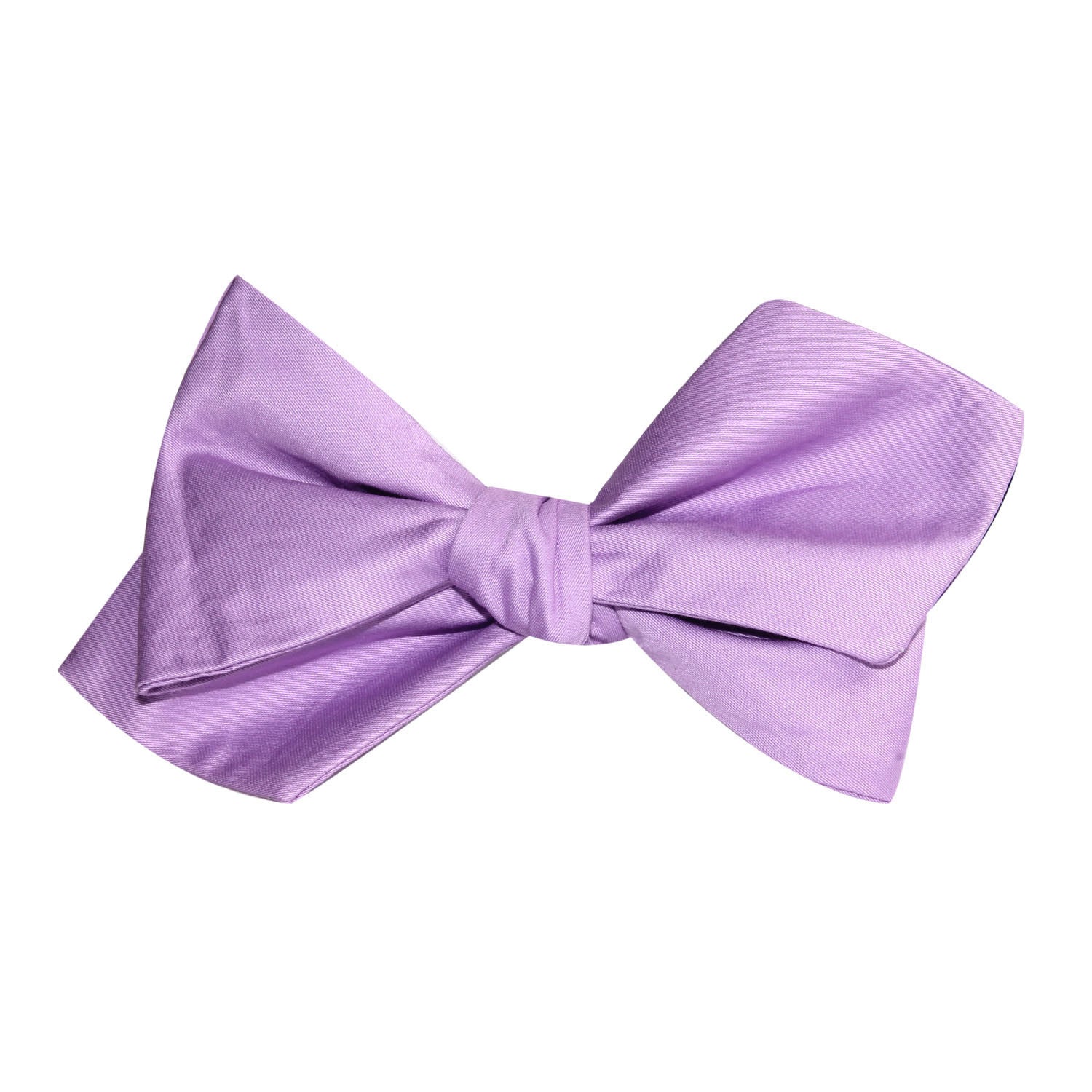 Lilac Purple Cotton Self Tie Diamond Tip Bow Tie - Image 4