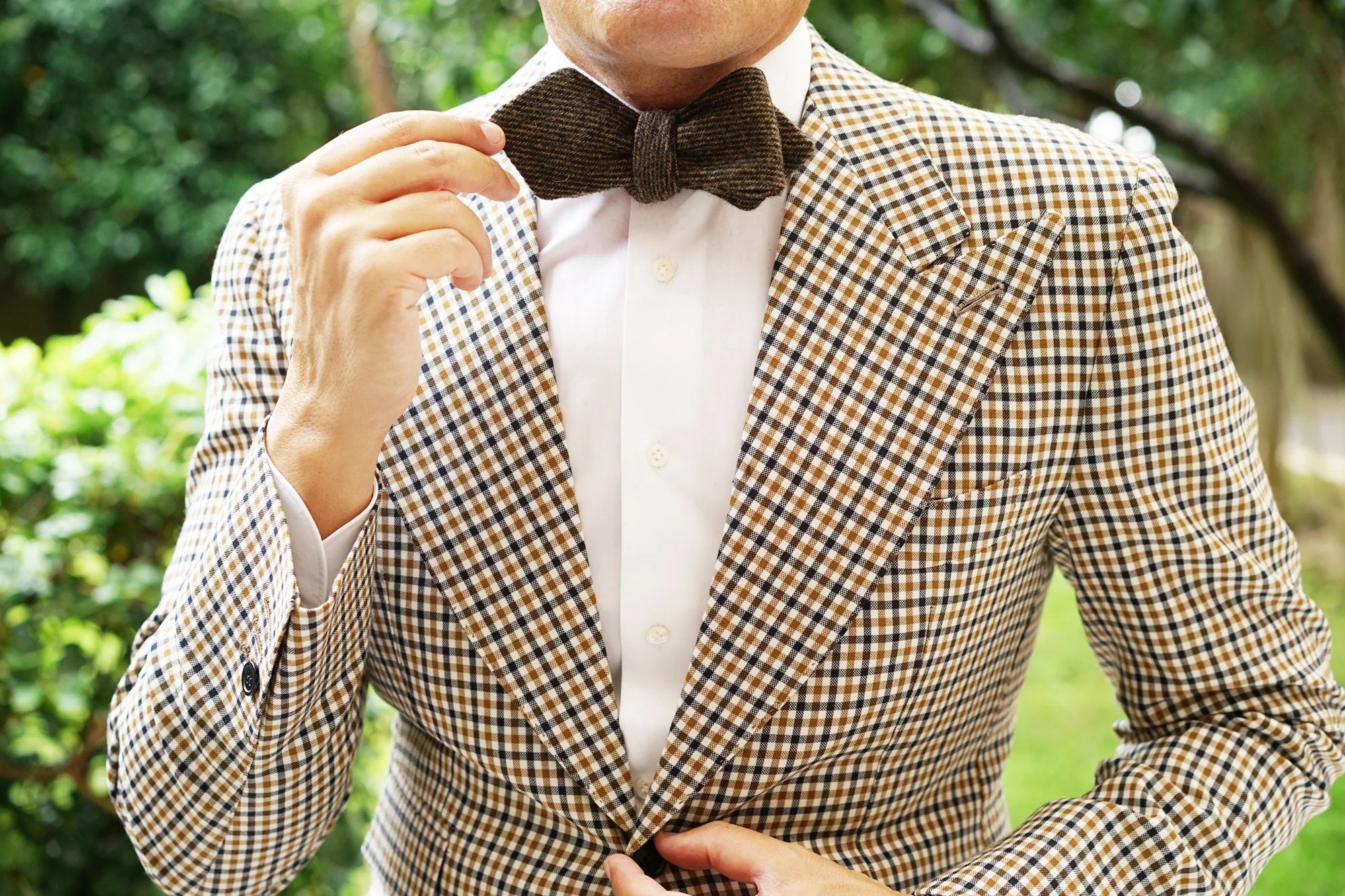 Lincoln Wool Diamond Self Bow Tie - Image 8