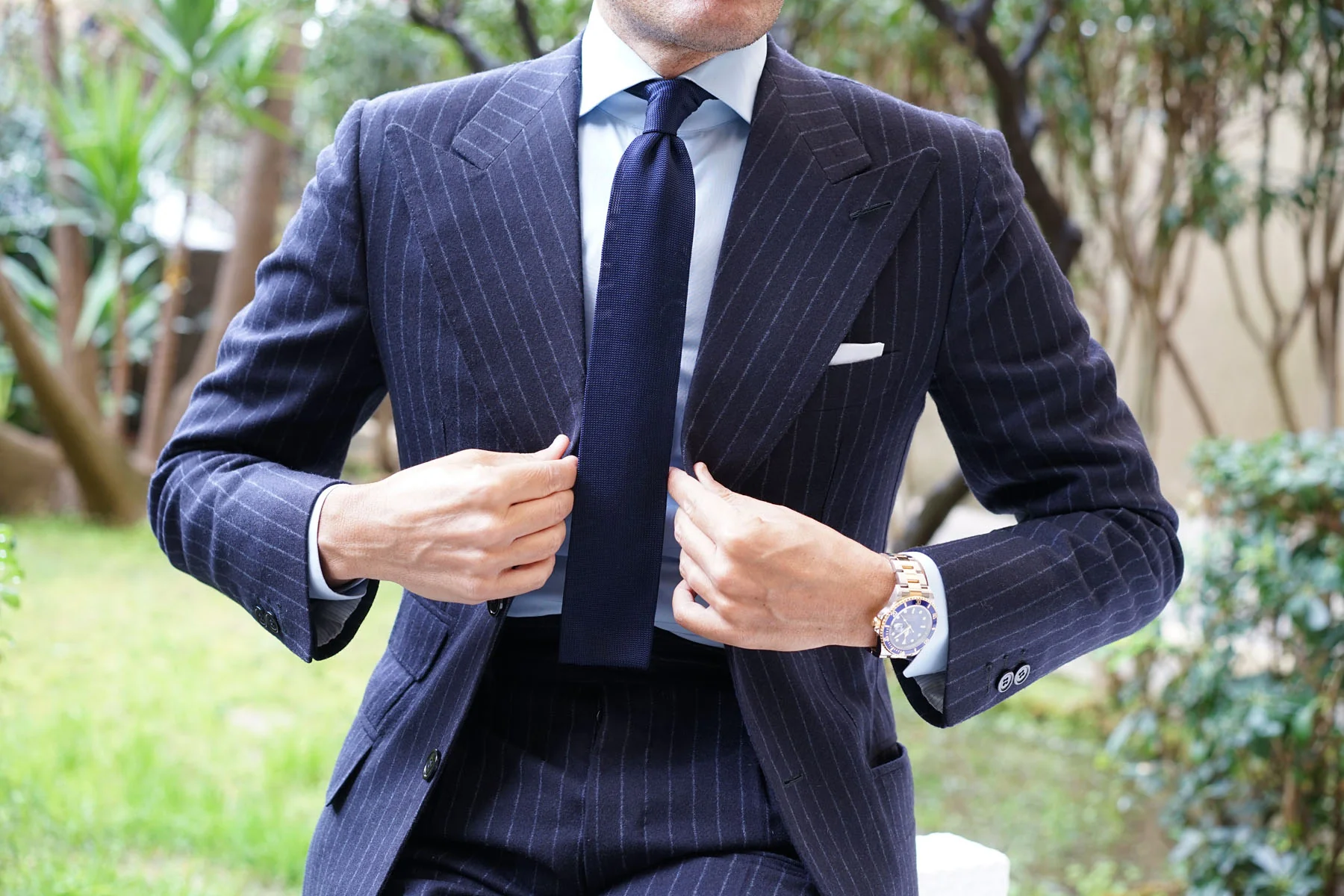 Liszt Navy Knitted Tie - Image 3
