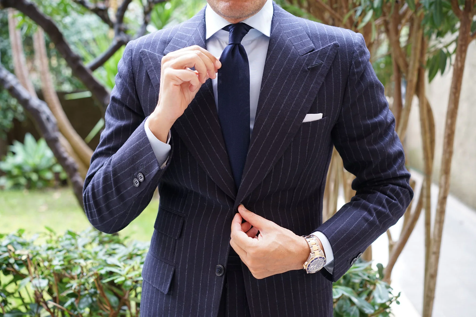 Liszt Navy Knitted Tie - Image 9