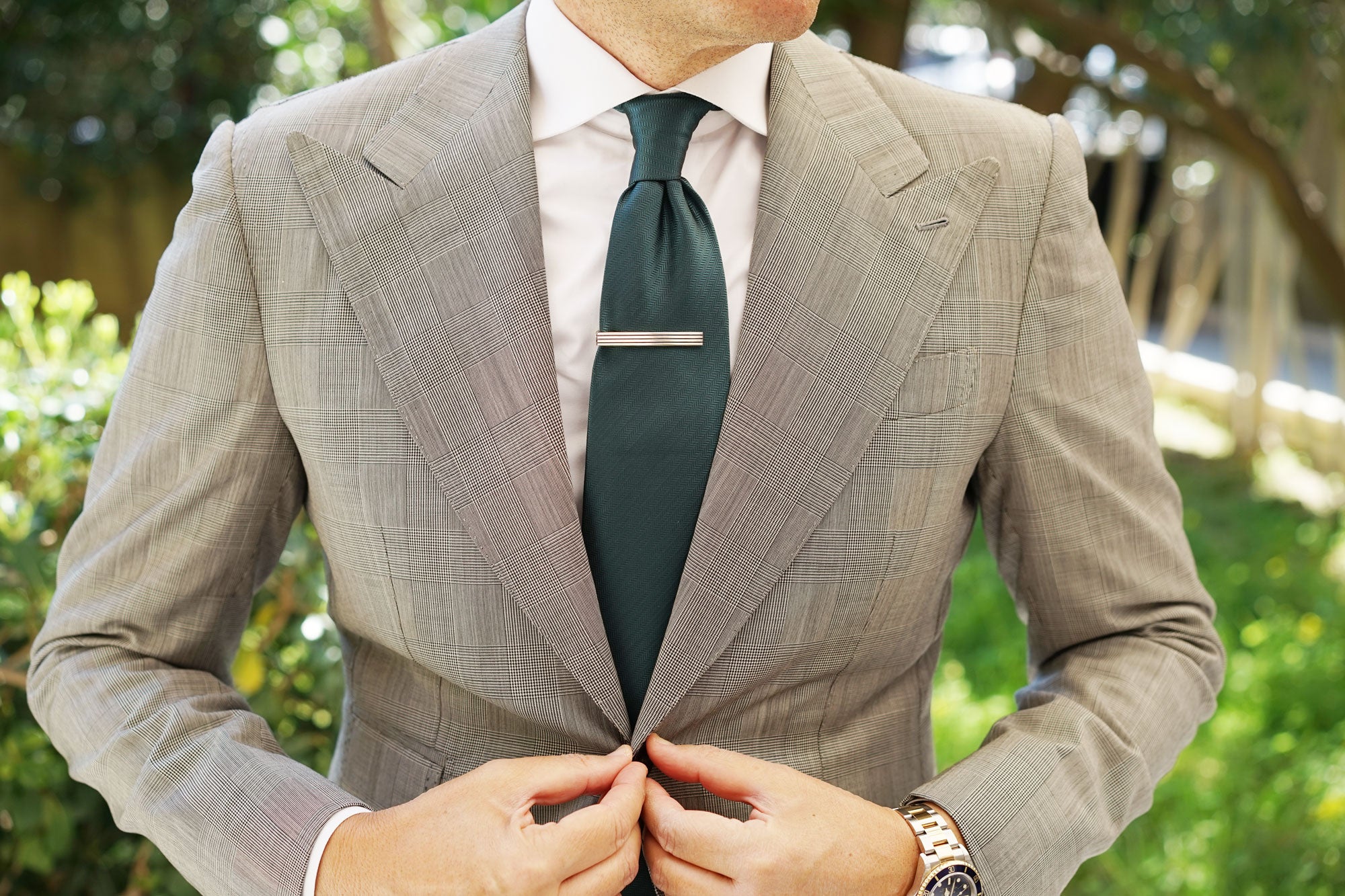 Logan Silver and Black Tie Bar - Image 3
