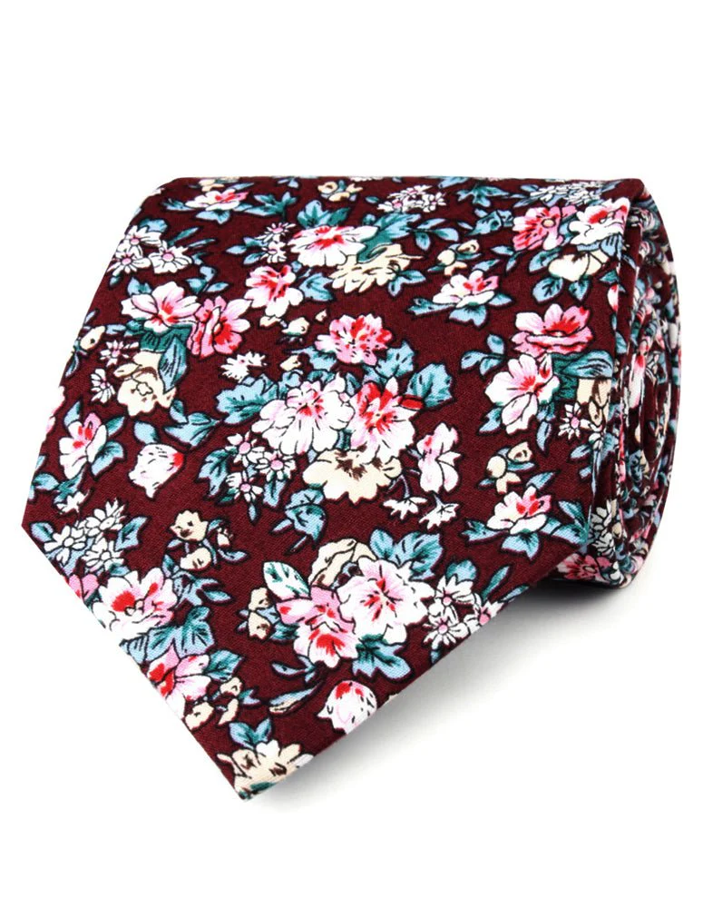 London Brown Floral Necktie - Image 2