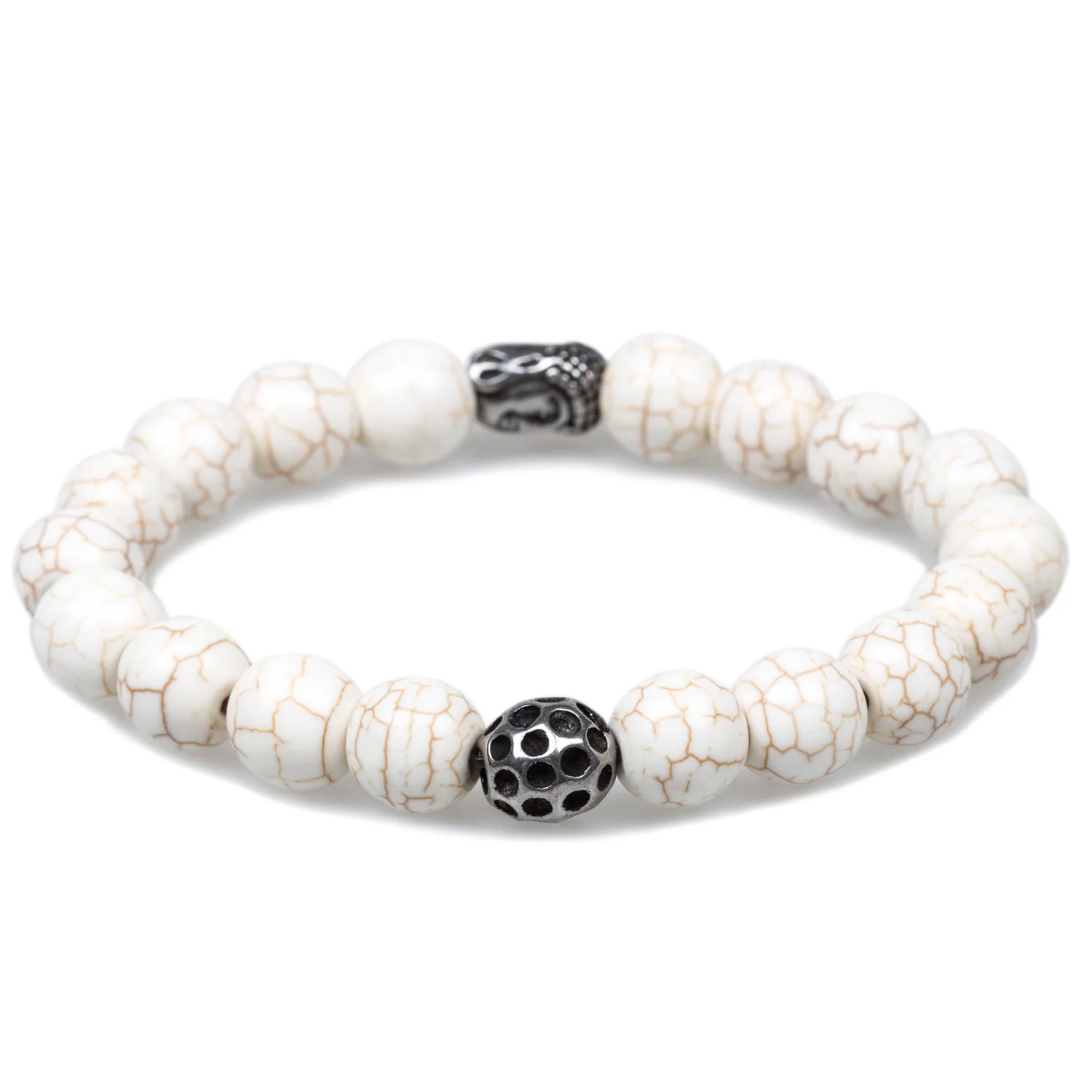 Lotus White Turquoise Buddha Bracelet - Image 2