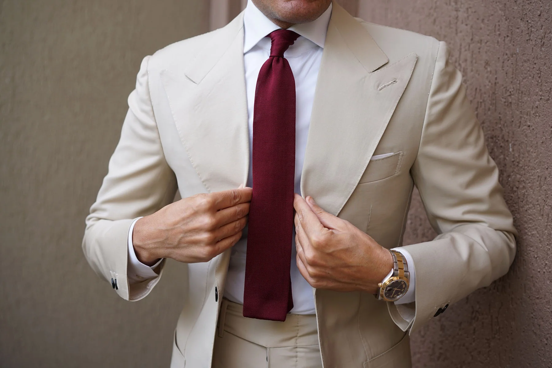 Ludic Burgundy Knitted Tie - Image 5