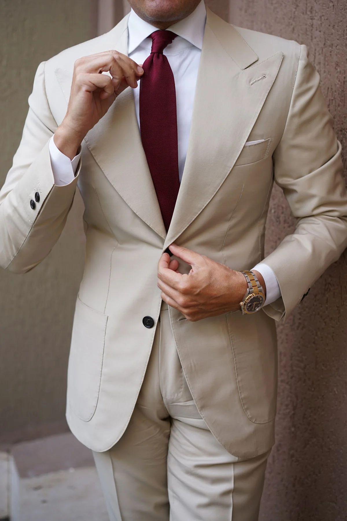 Ludic Burgundy Knitted Tie - Image 9