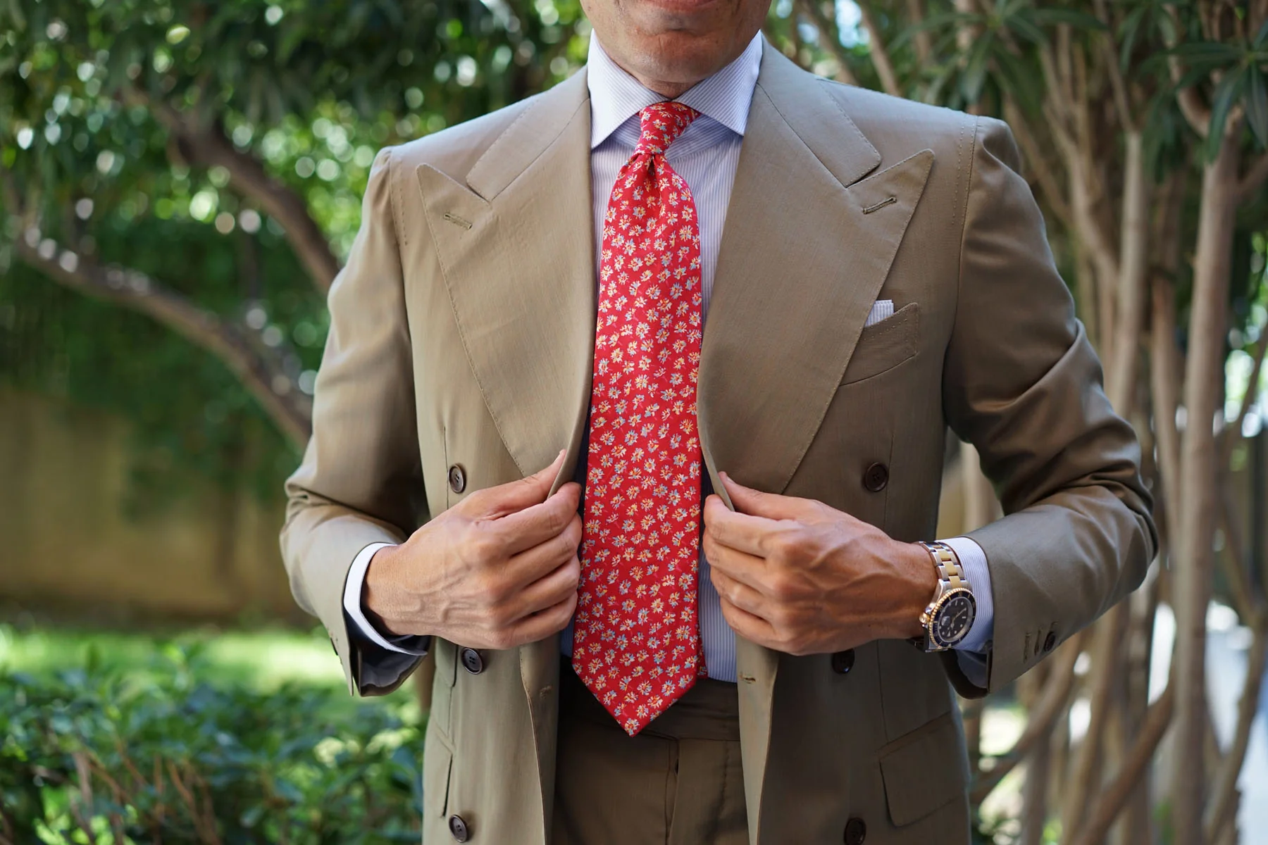 Luis Potosí Pink Floral Necktie - Image 15