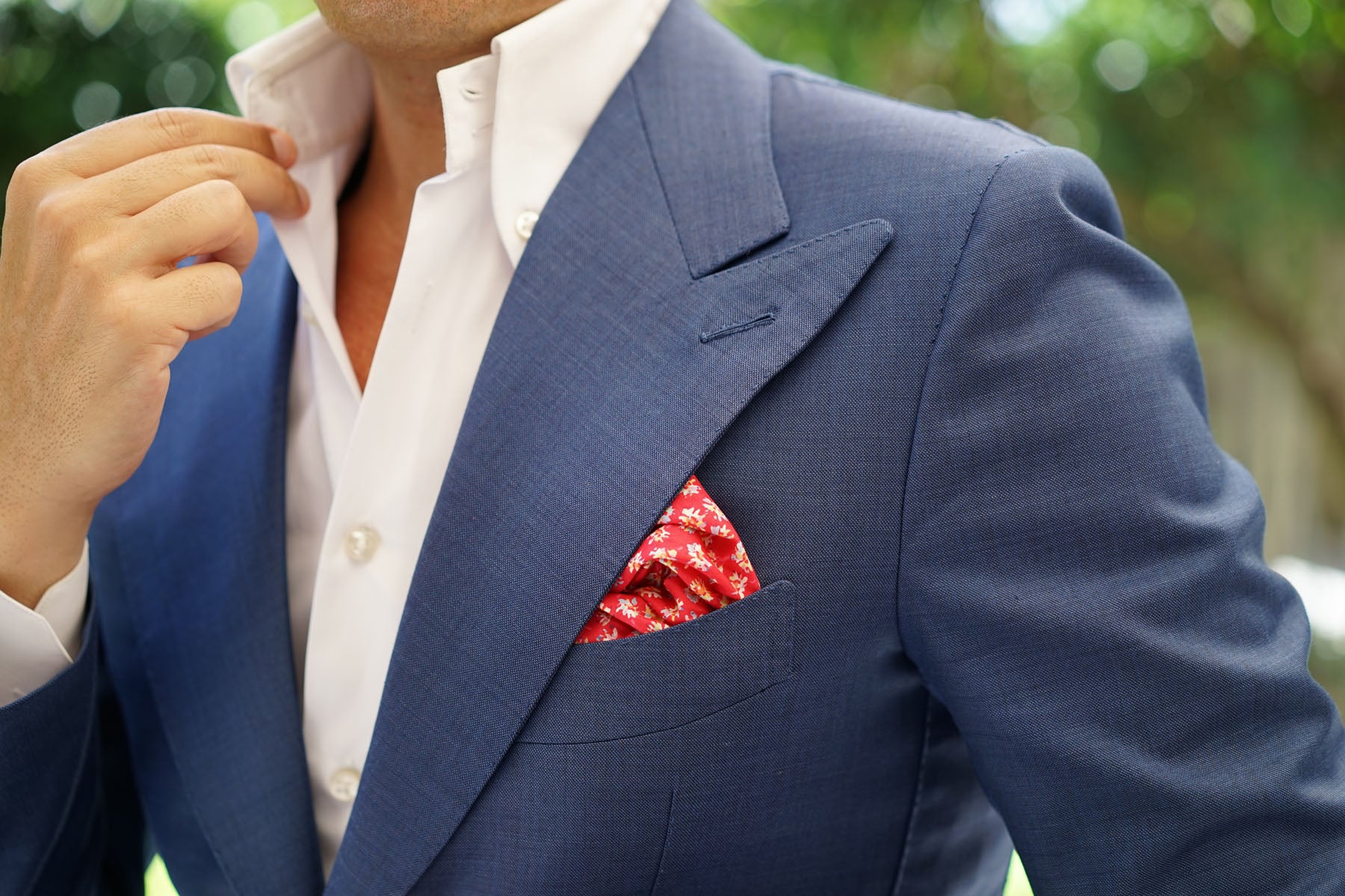Luis Potosí Pink Floral Pocket Square - Image 5
