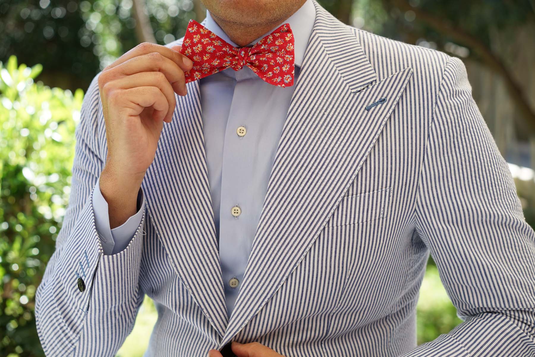 Luis Potosí Pink Floral Self Bow Tie - Image 6