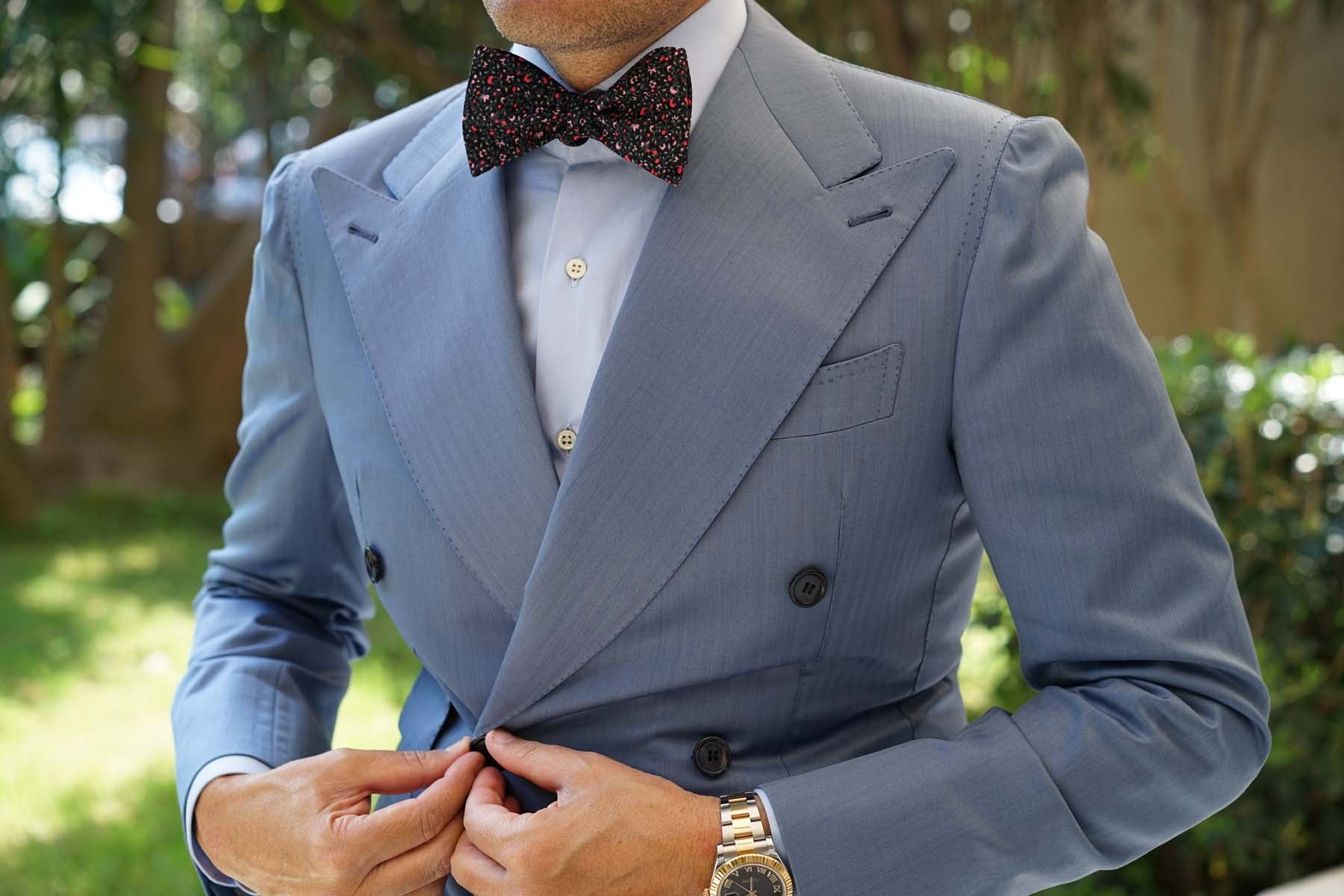Macau Floral Self Bow Tie - Image 4