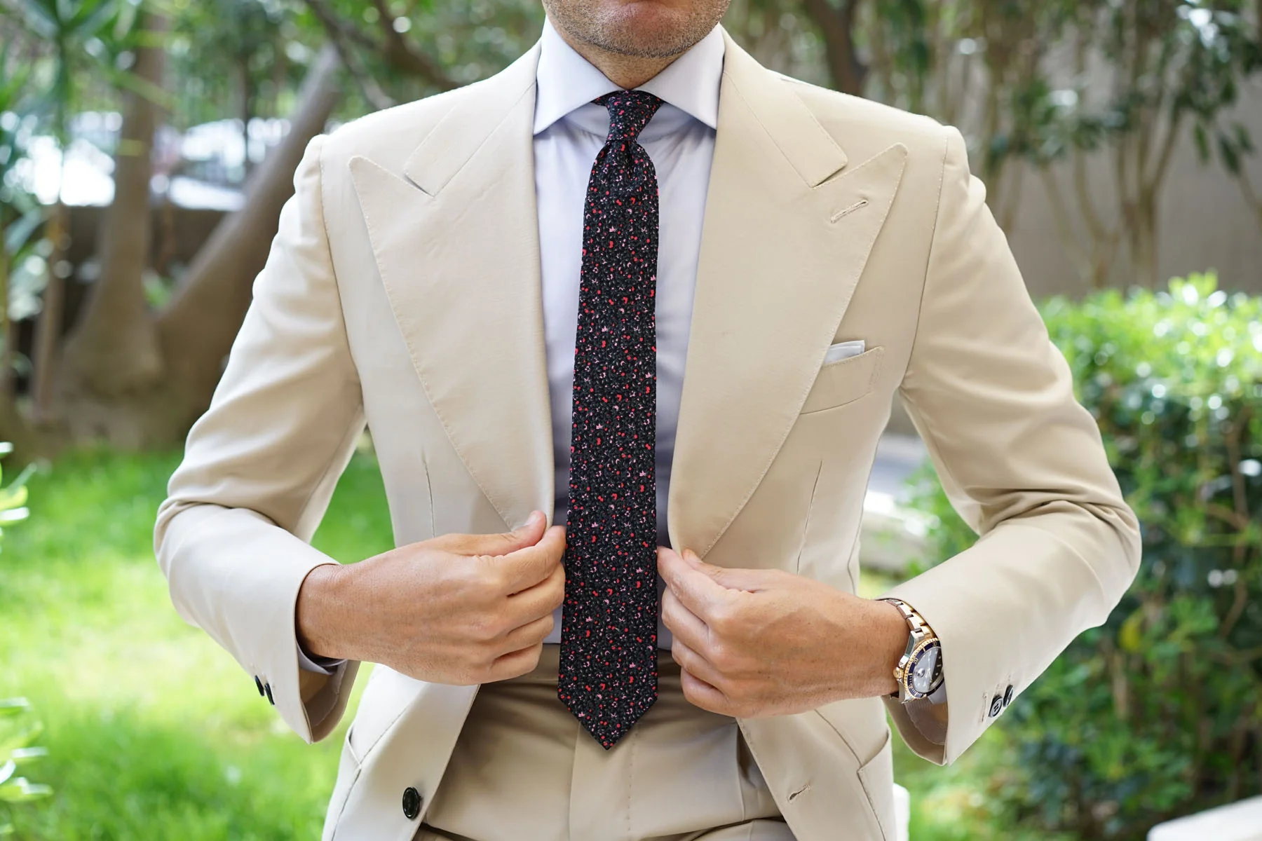 Macau Floral Skinny Tie - Image 4