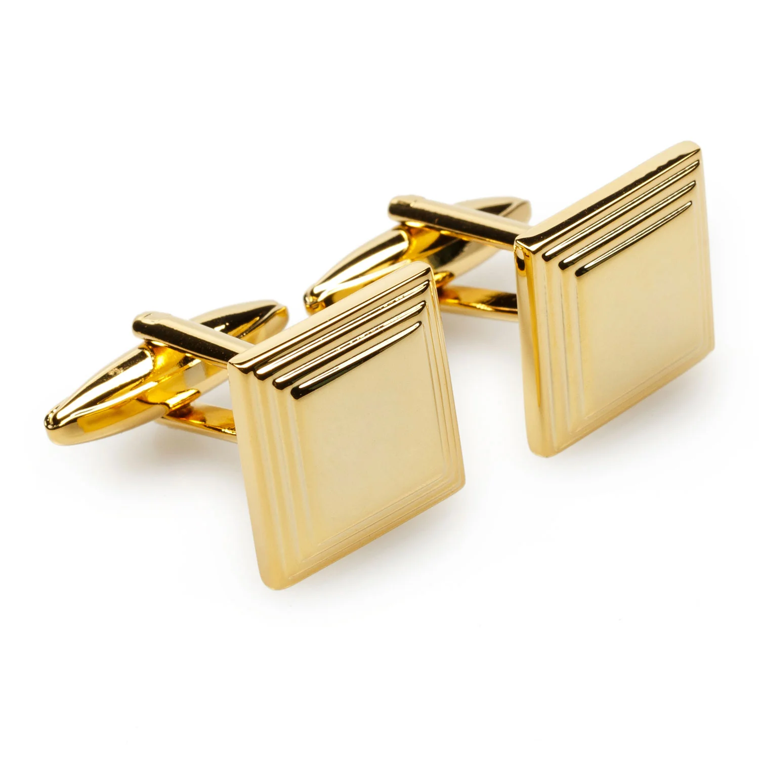 Macau Gold Square Cufflinks - Image 2